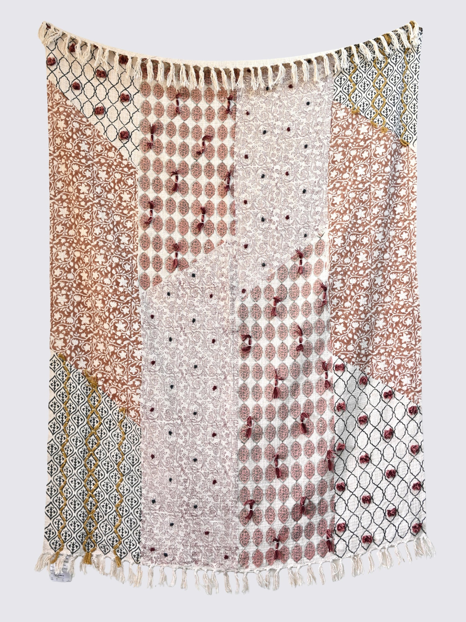 Eiris Block-Printed Cotton Throw