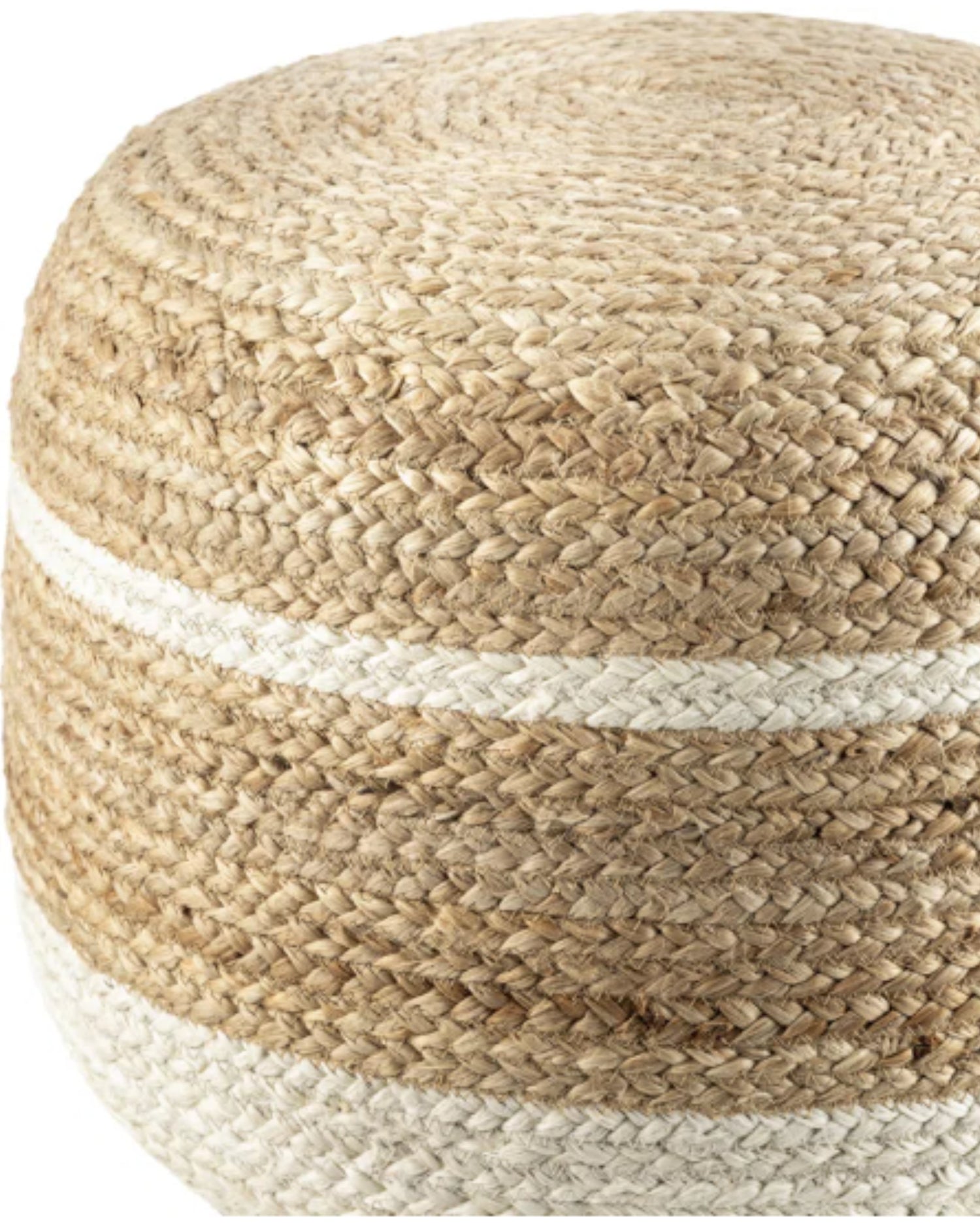 Close-up of kilim geometric pattern on pouf — Art Avenue