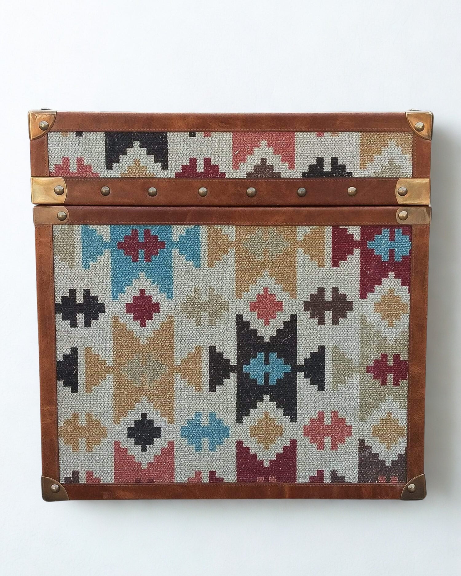 Side view of kilim storage trunk — Art Avenue