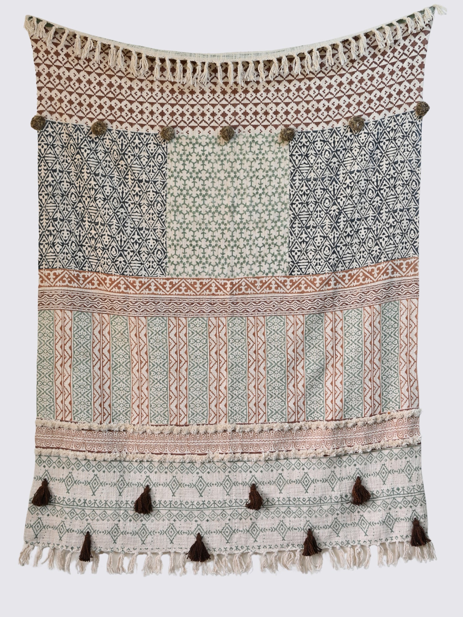 Aavya Block-Printed Cotton Throw