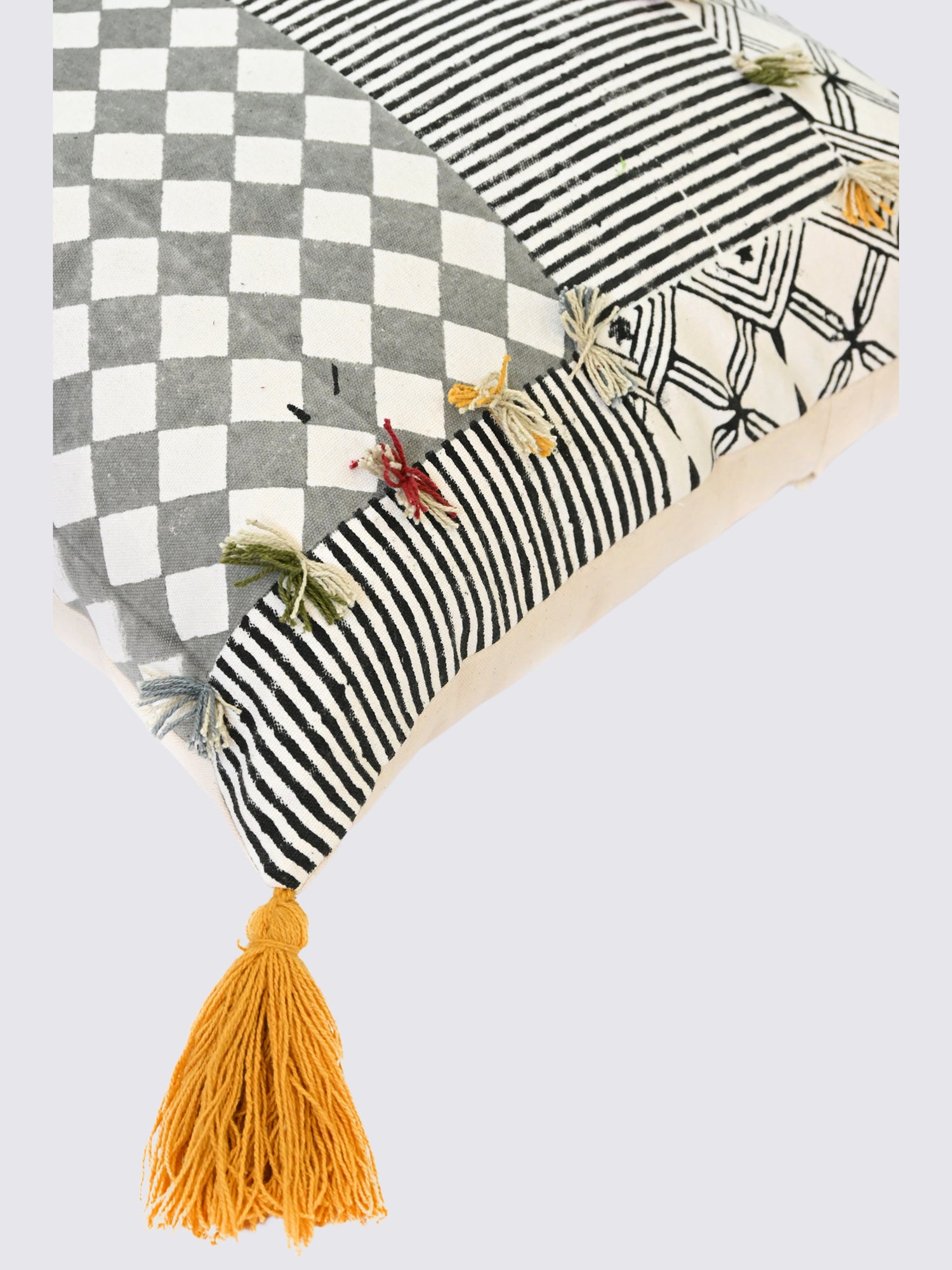 Nooré Block-Printed Square Cushion Cover