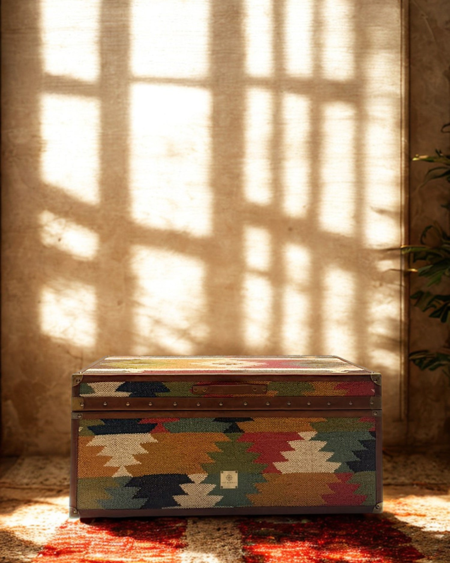 Aurum Kilim & Leather Trunk