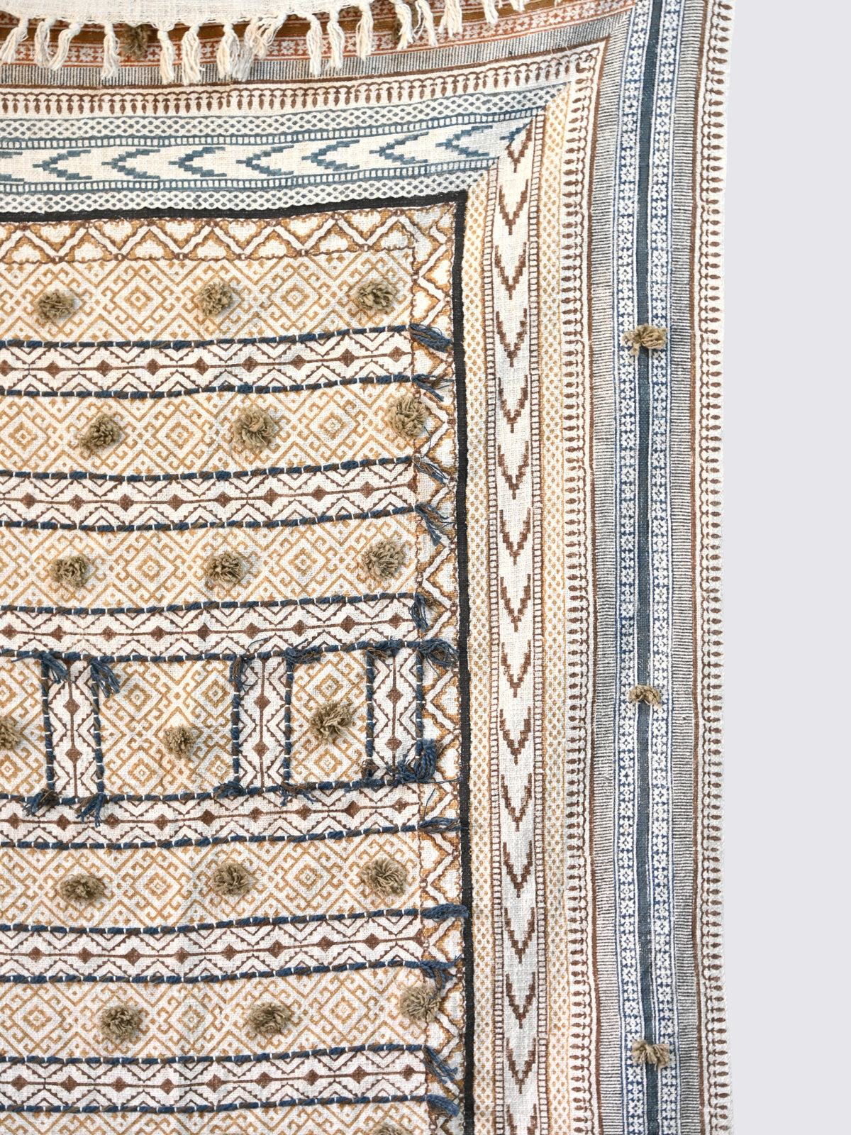 Oraan Block-Printed Cotton Throw