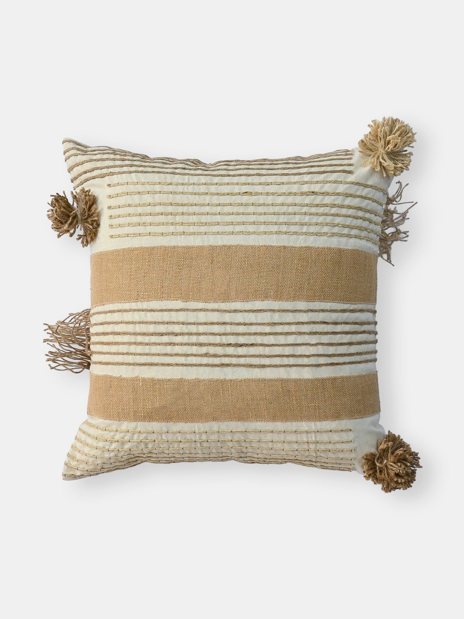 Taupe Handwoven Square Cushion Cover