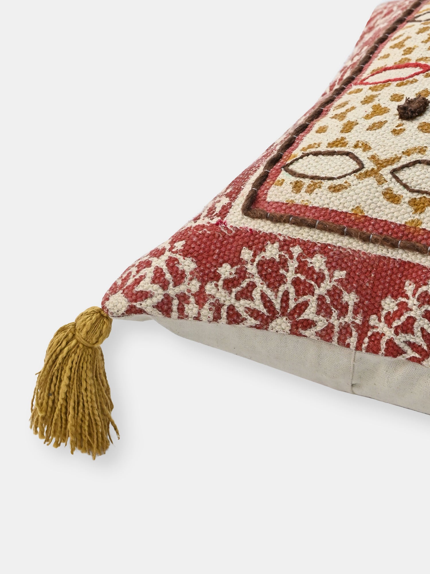 Marigold Block-Printed Square Cushion Cover