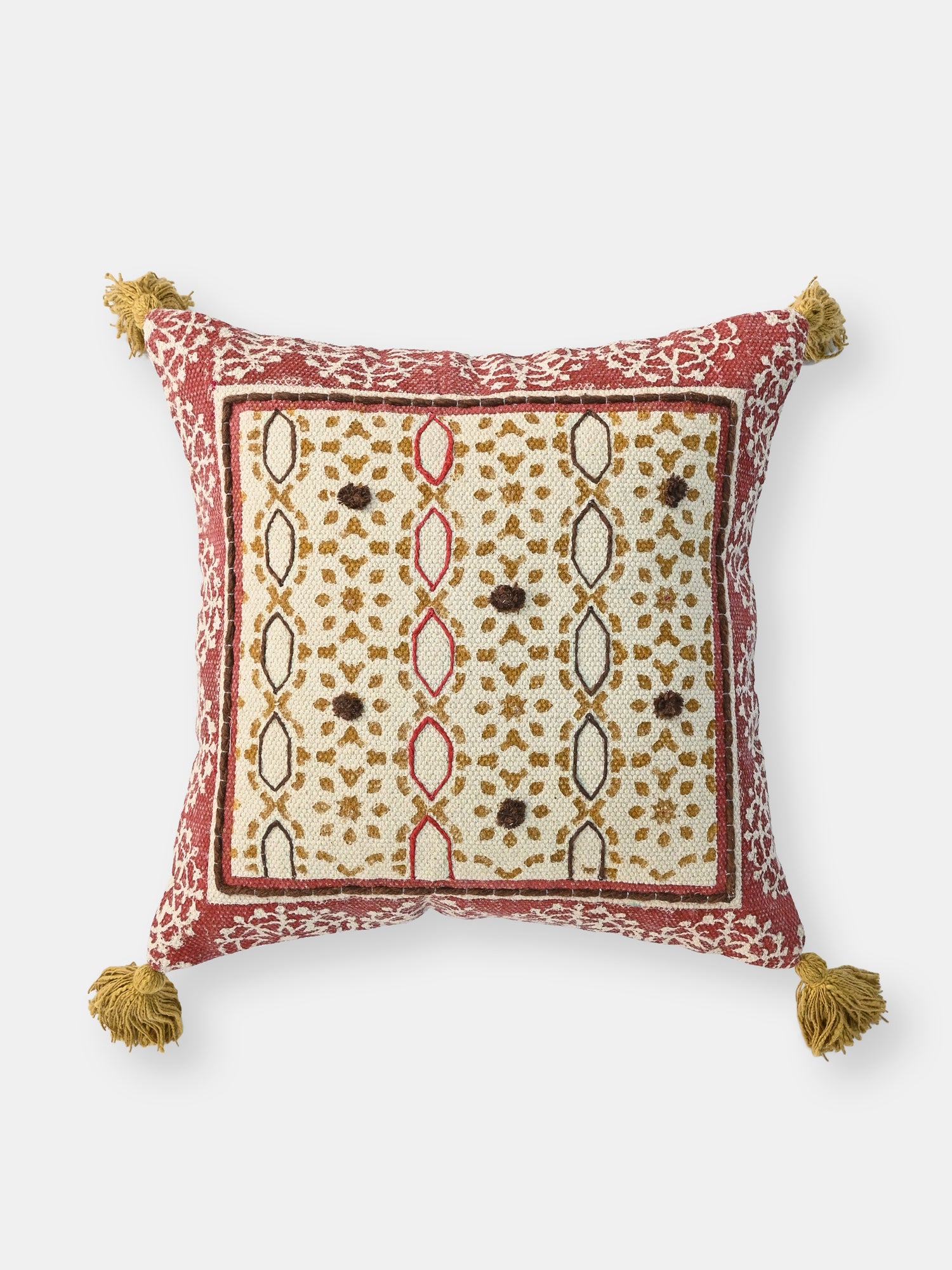 Marigold Block-Printed Square Cushion Cover