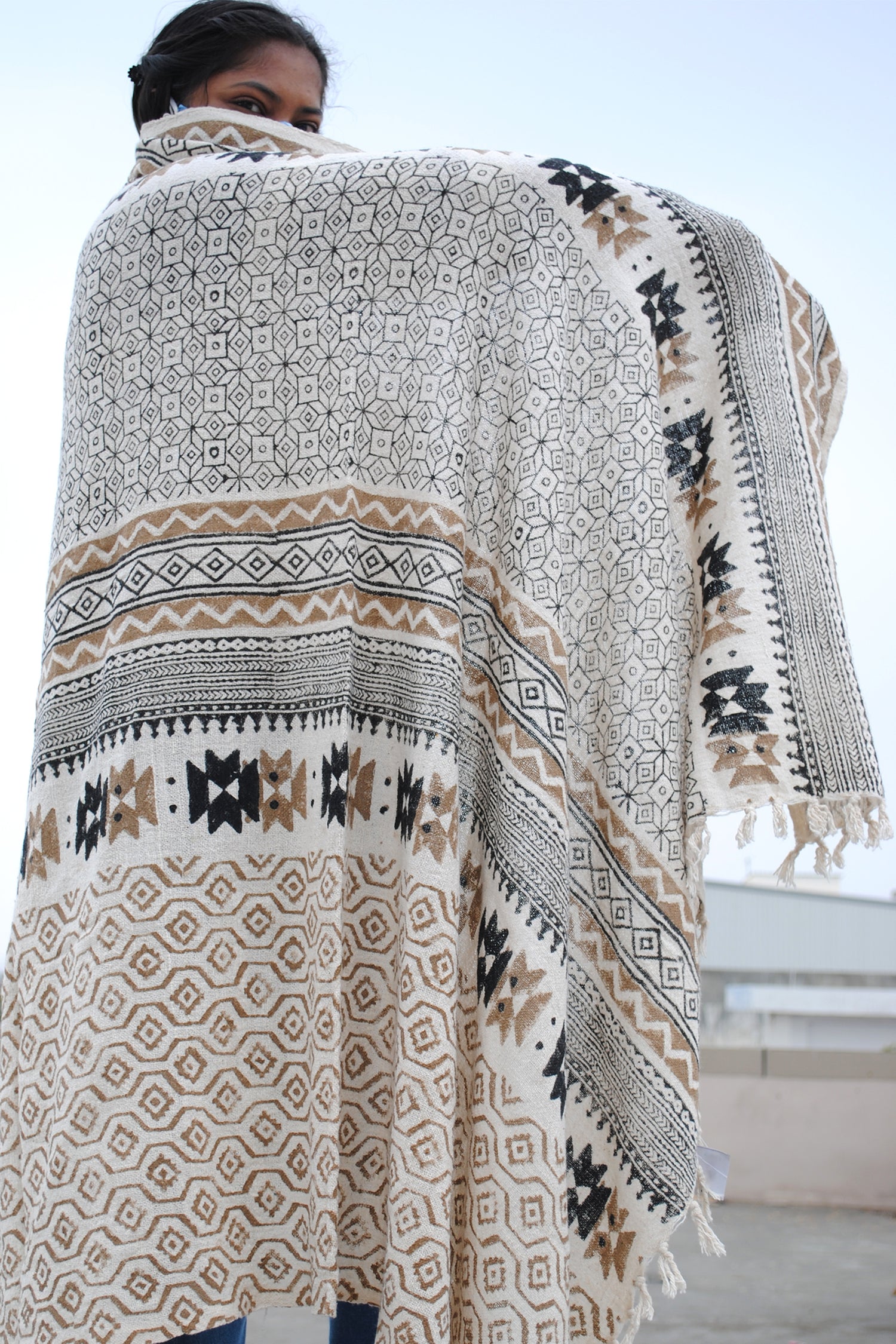 Simsun Block-Printed Cotton Throw