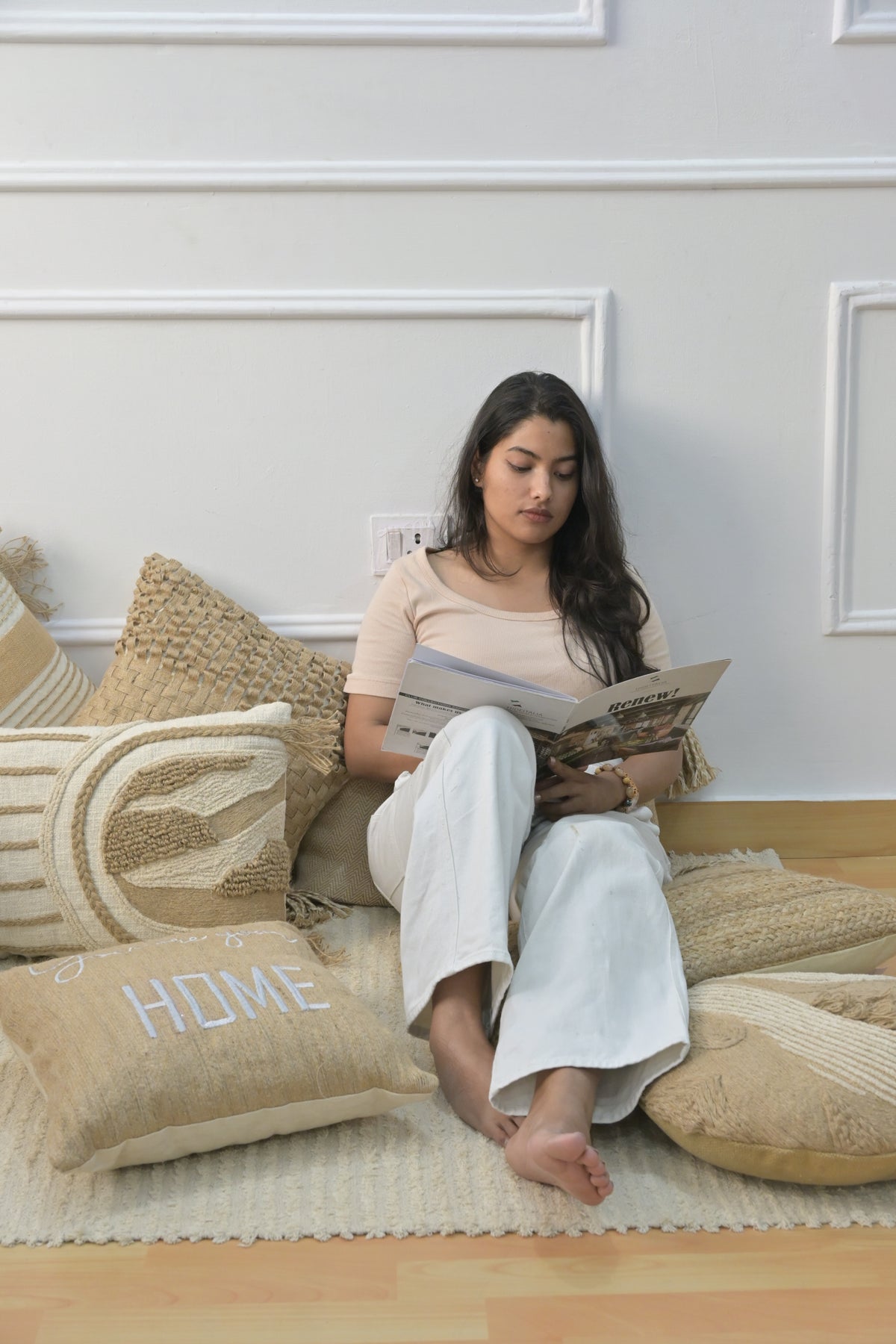 Home Handwoven Square Cushion Cover