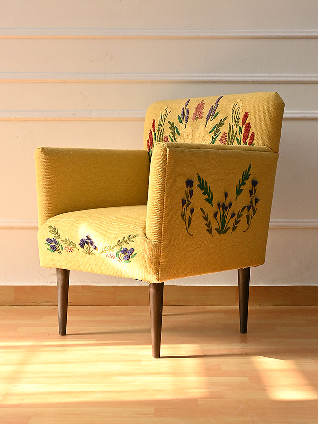 Handcrafted embroidered armchair in interior — Art Avenue