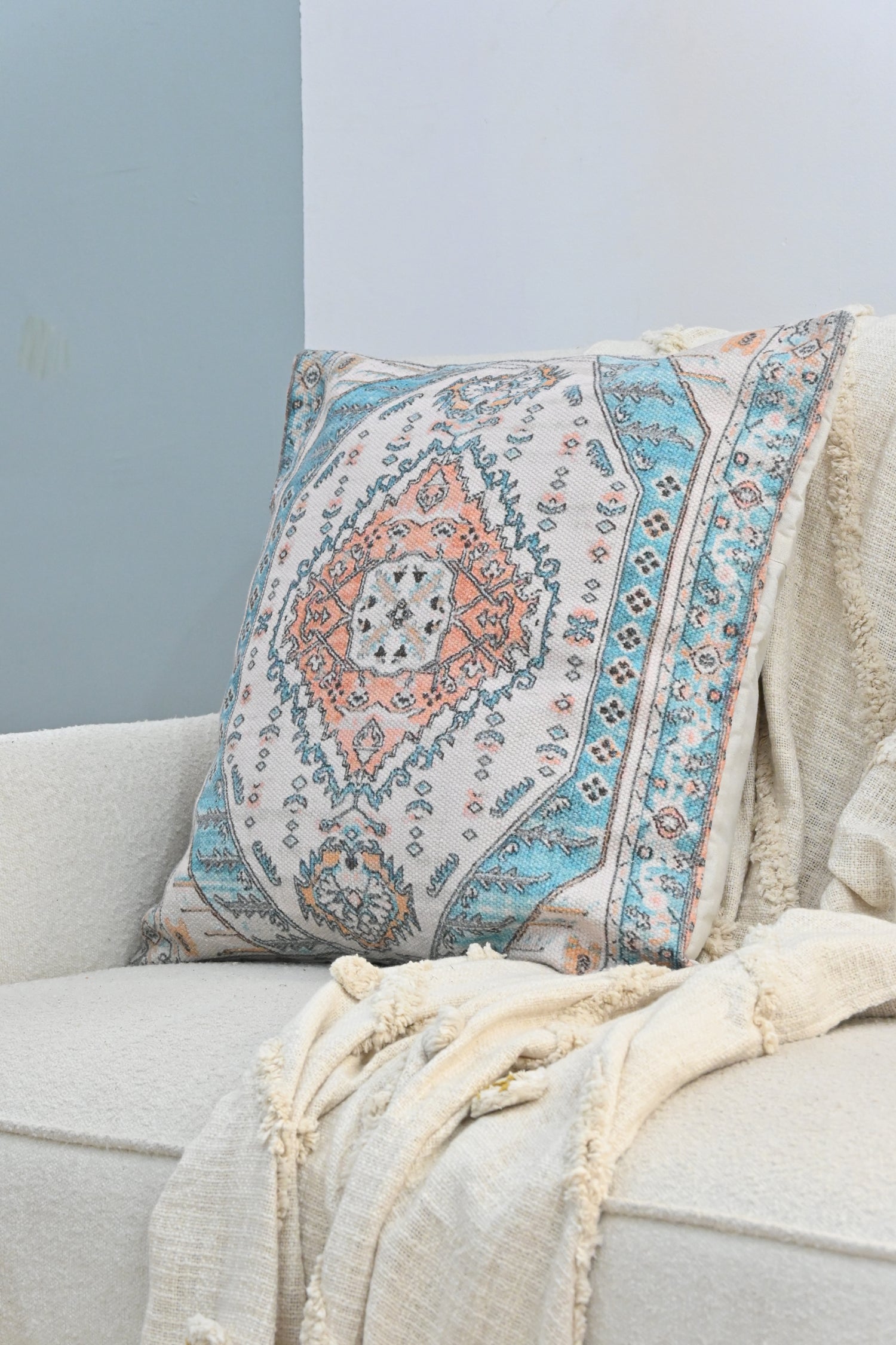Saffron Sands Printed Square Cushion Cover