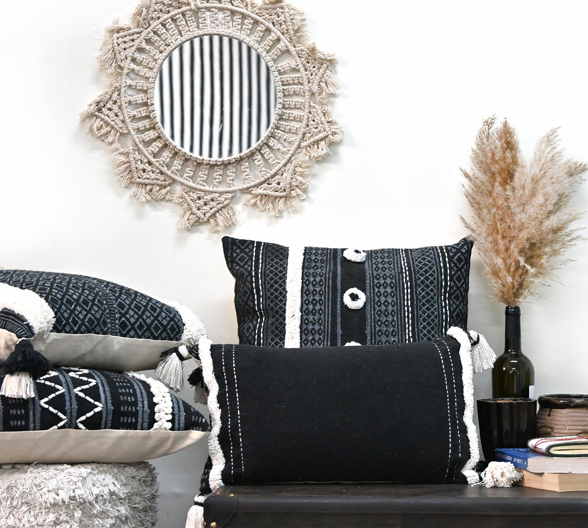 Midnix Block-Printed Square Cushion Cover