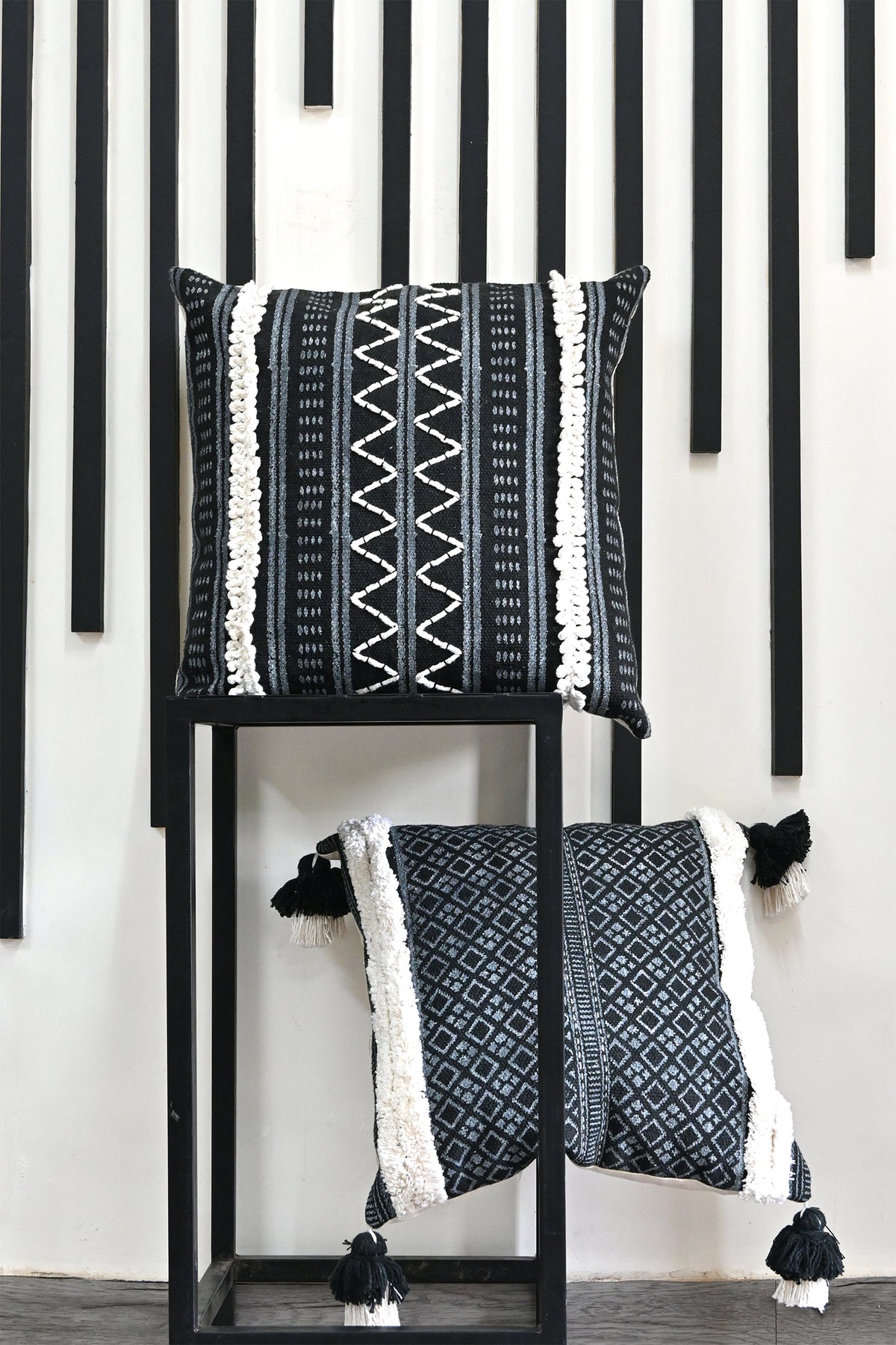 Ravene Block-Printed Square Cushion Cover