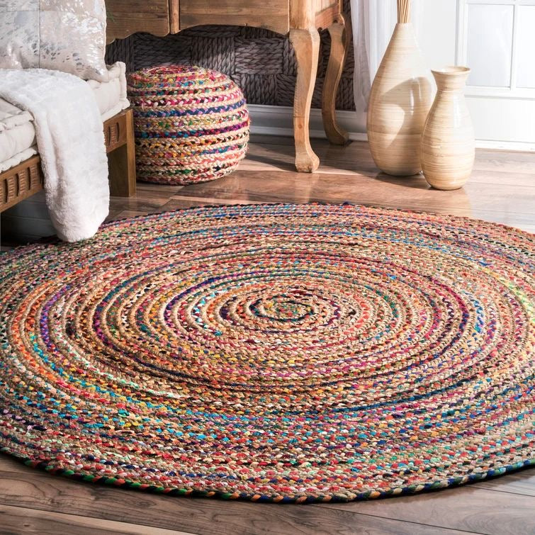 Belezza Round Braided Jute & Chindi Rug