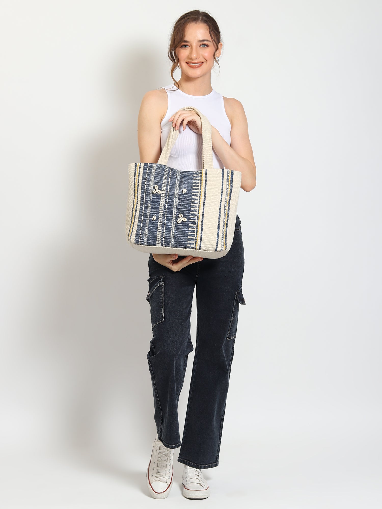 Keem cotton tote bag flat lay — Art Avenue