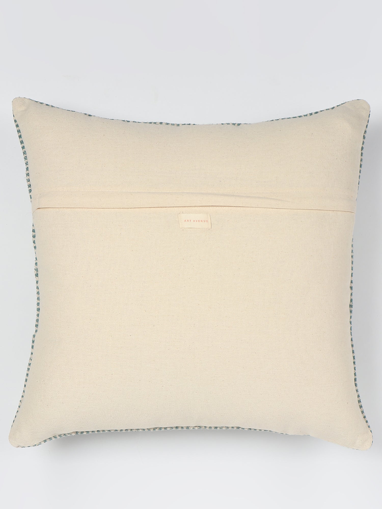 Aella Block-Printed Embroidered Square Cushion Cover