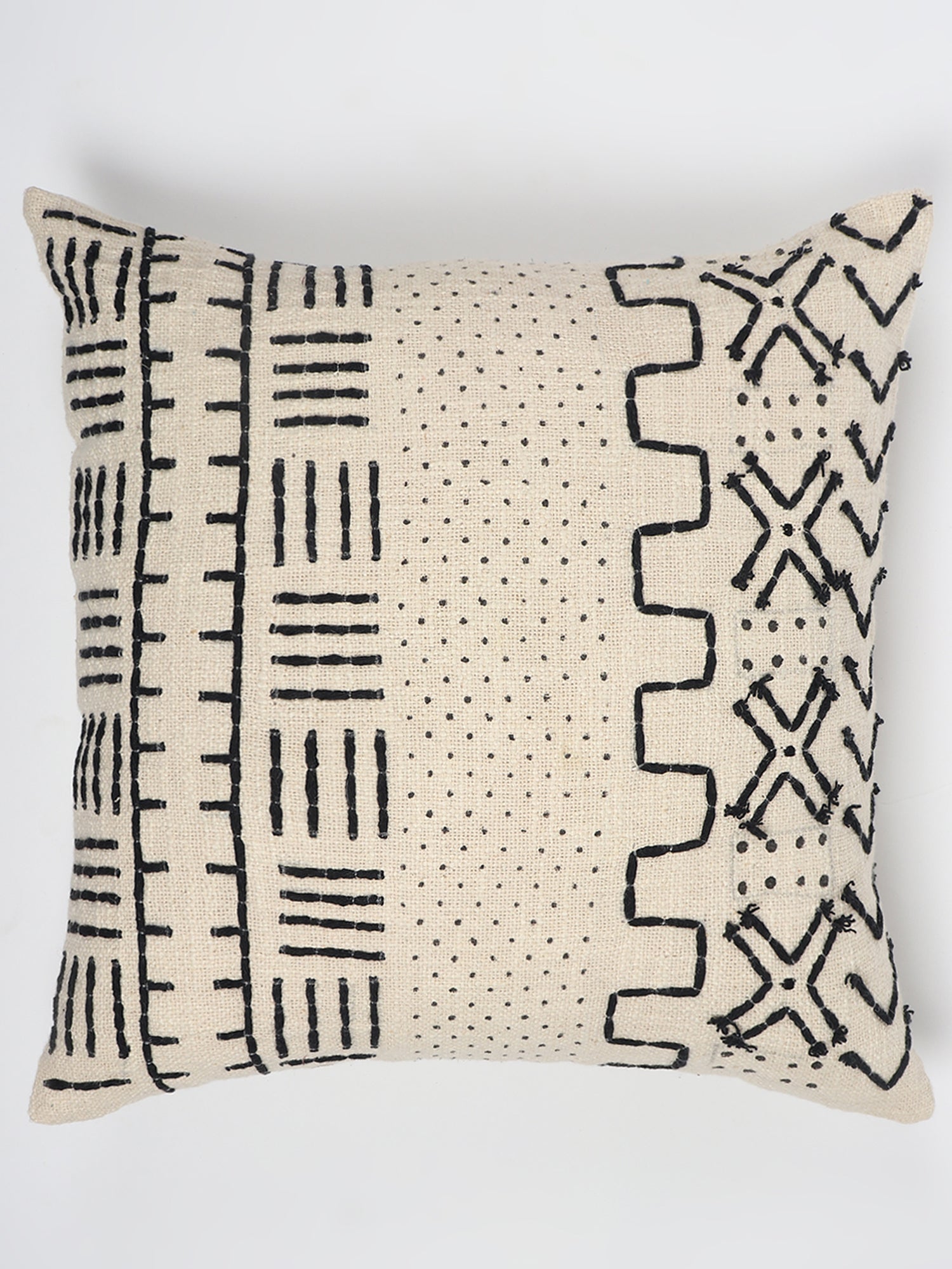 Stellar Oasis Block-Printed Square Cushion Cover
