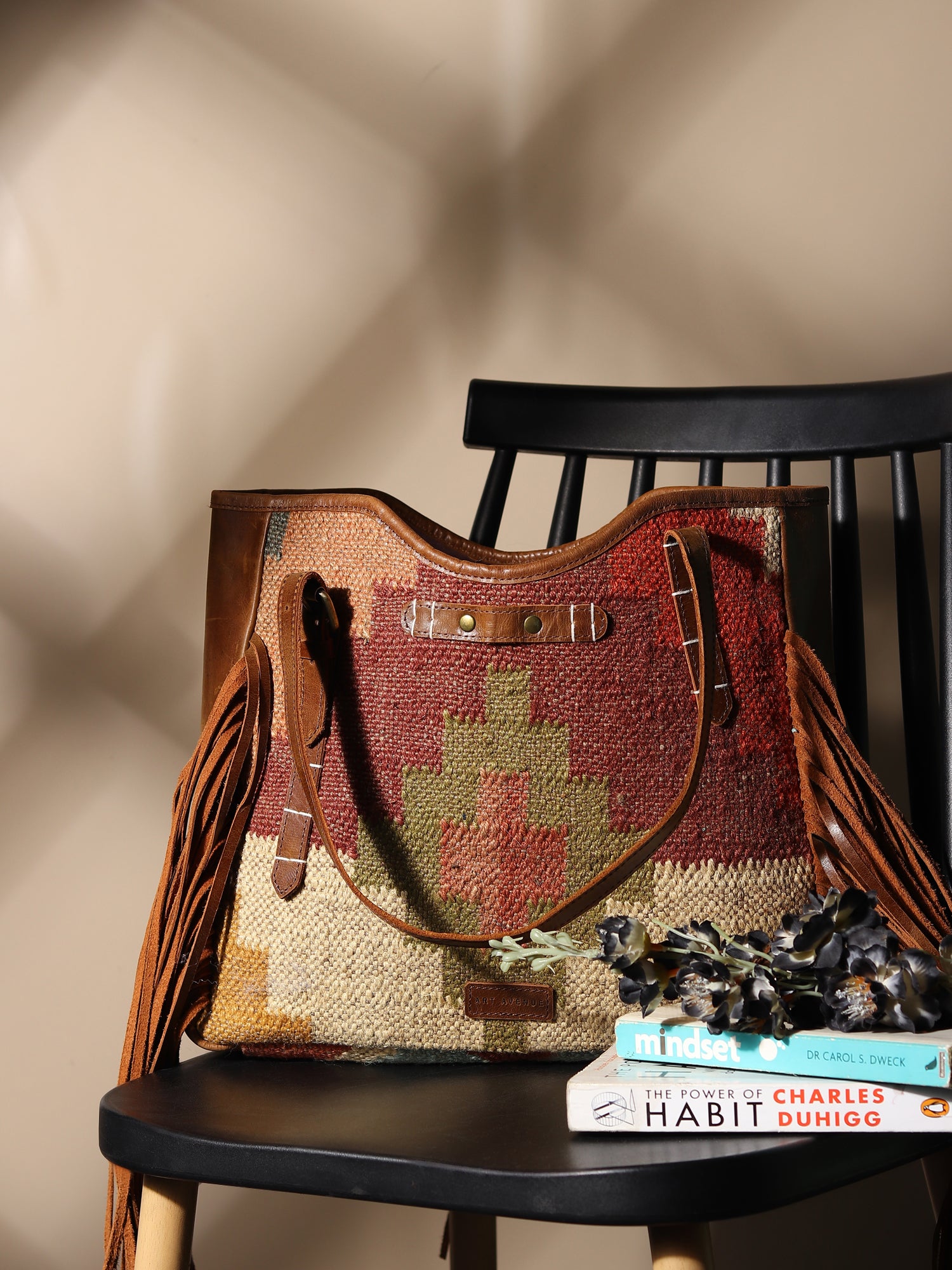 Bohemian handbag kilim textile detail — Art Avenue