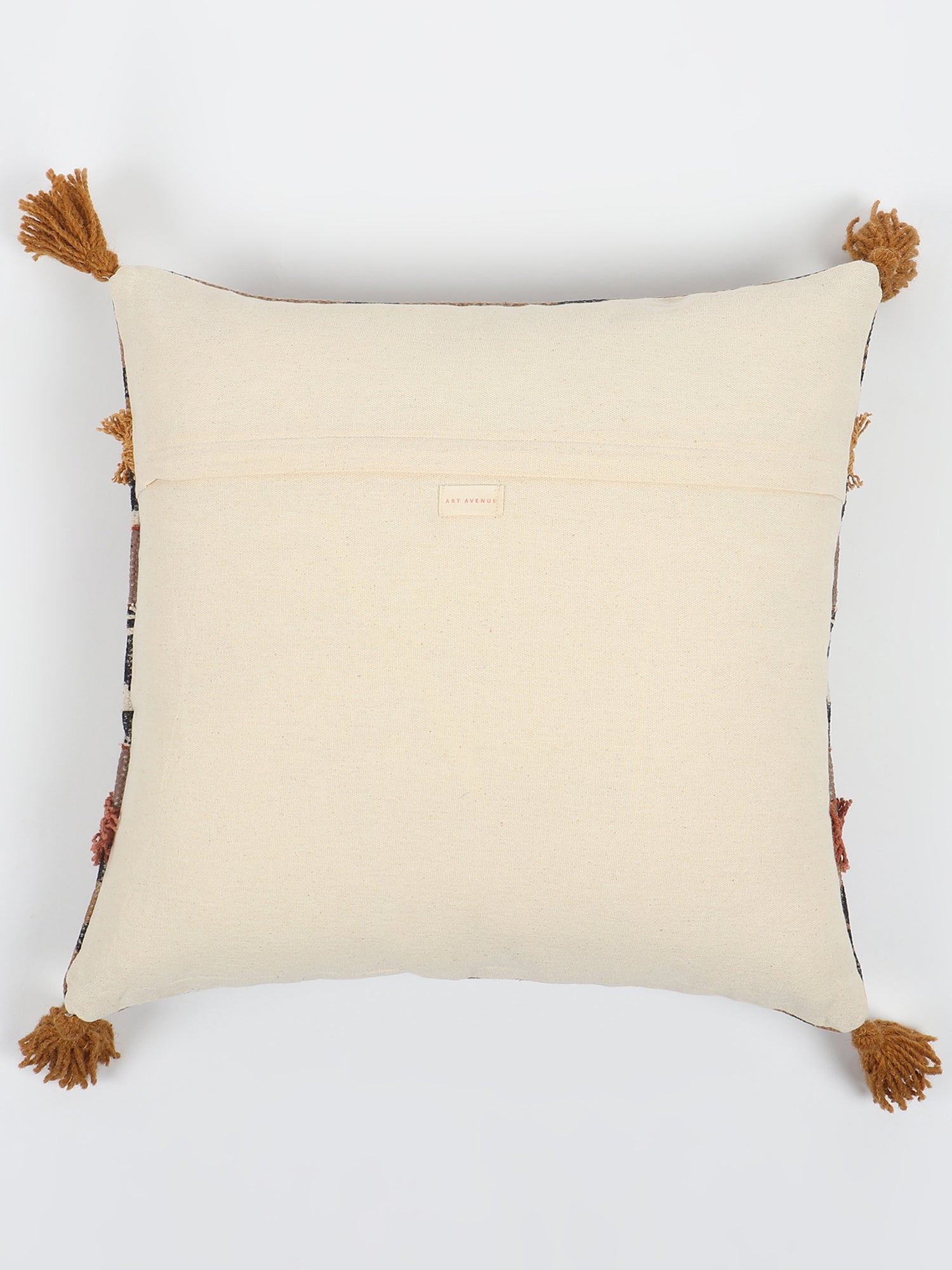 Omega Block-Printed Shaggy Square Cushion Cover