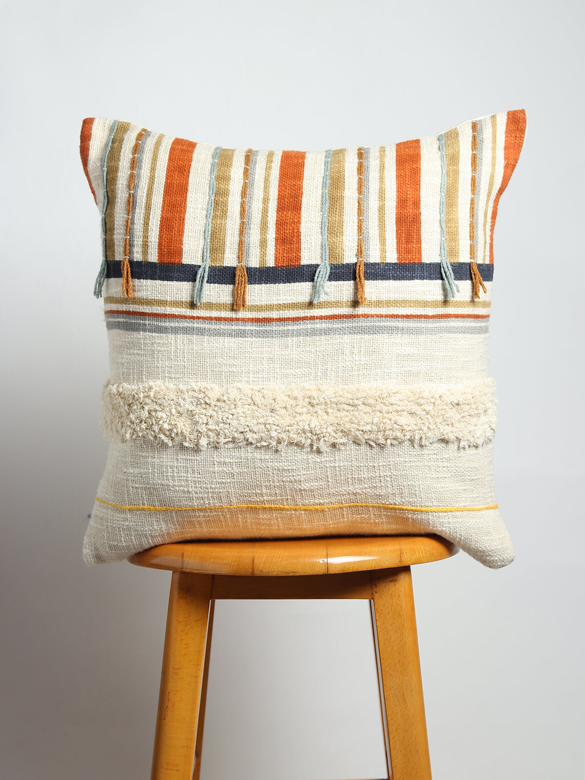 Elektra Printed Tufted Square Cushion Cover