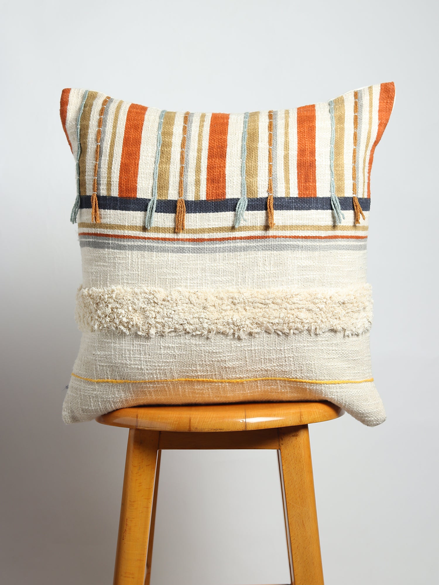 Elektra Printed Tufted Square Cushion Cover