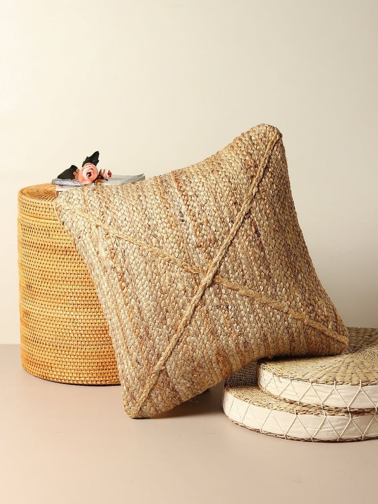 Vata Braided Jute Square Cushion Cover