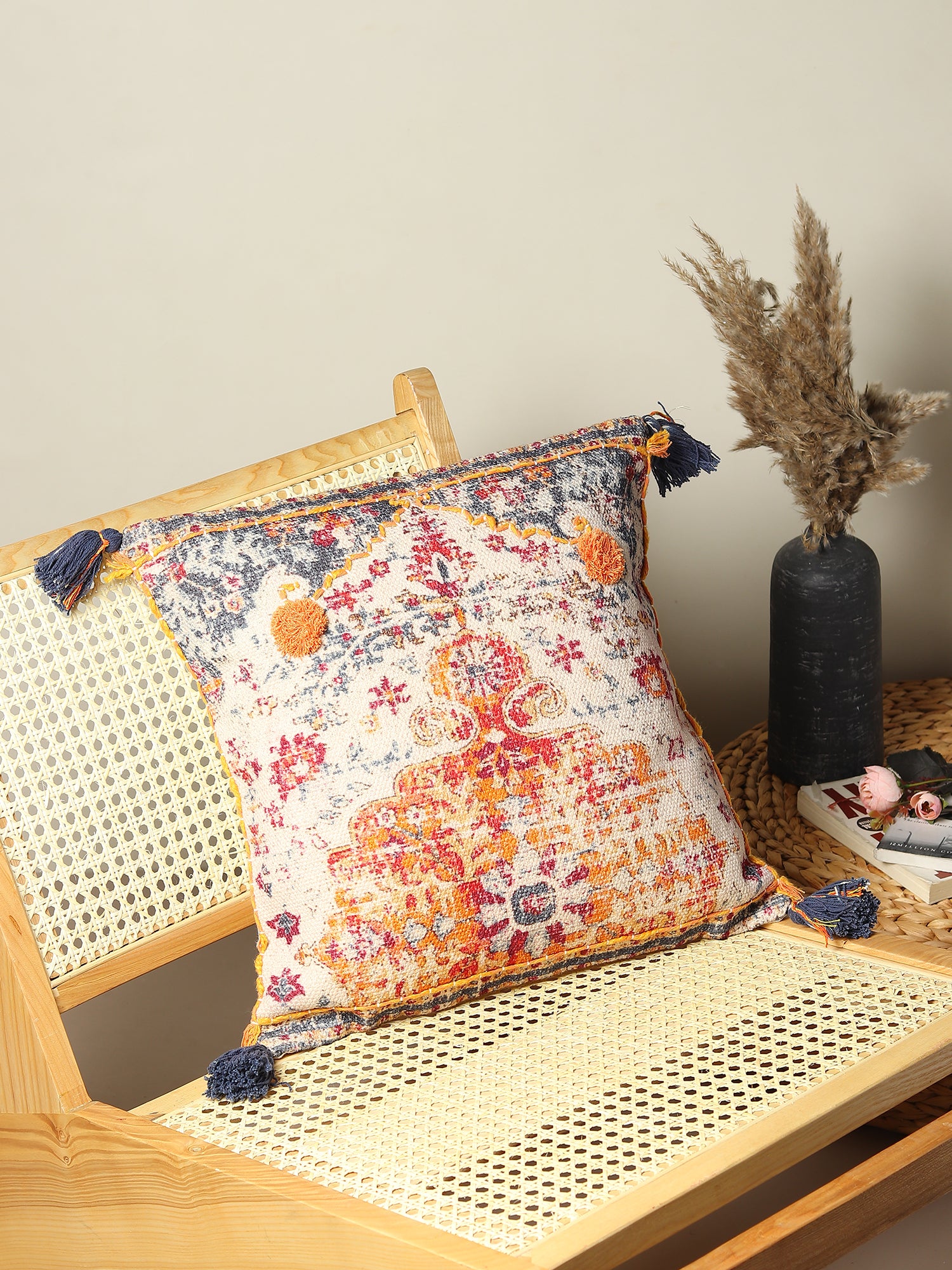 Alstro Block-Printed Square Cushion Cover