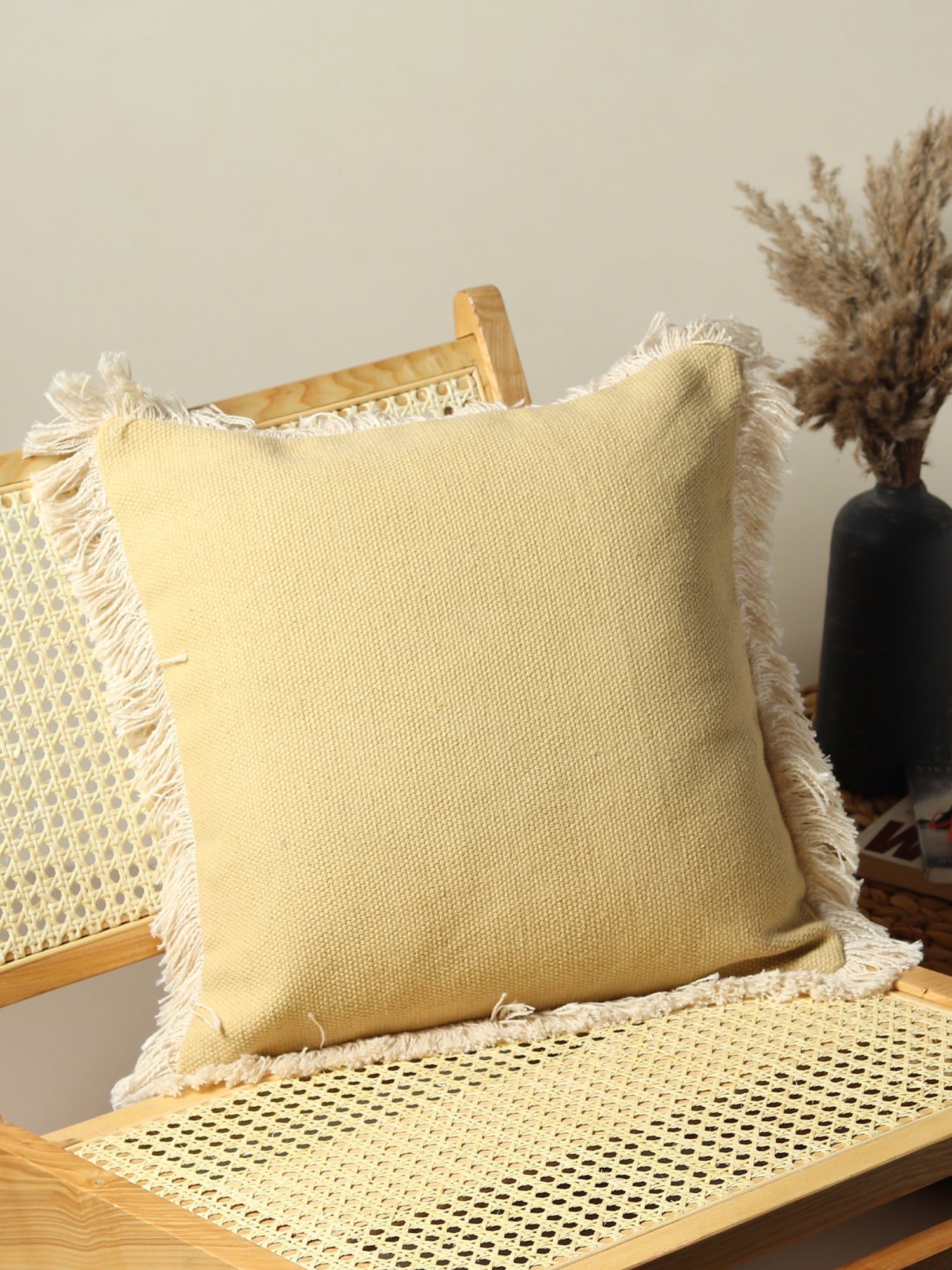 Zeus Solid Blue Square Cushion Cover