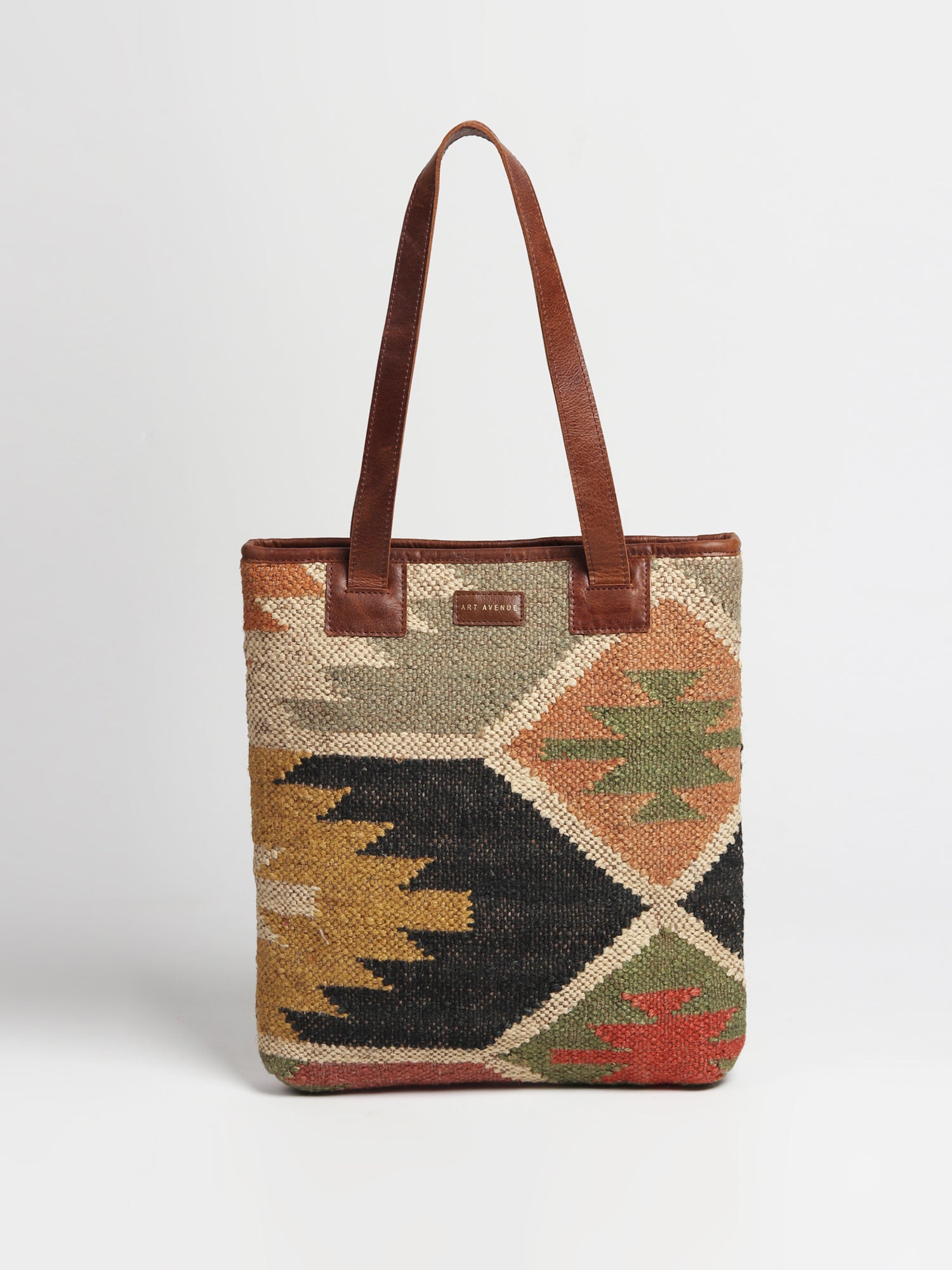 Camelia kilim handbag lifestyle — Art Avenue