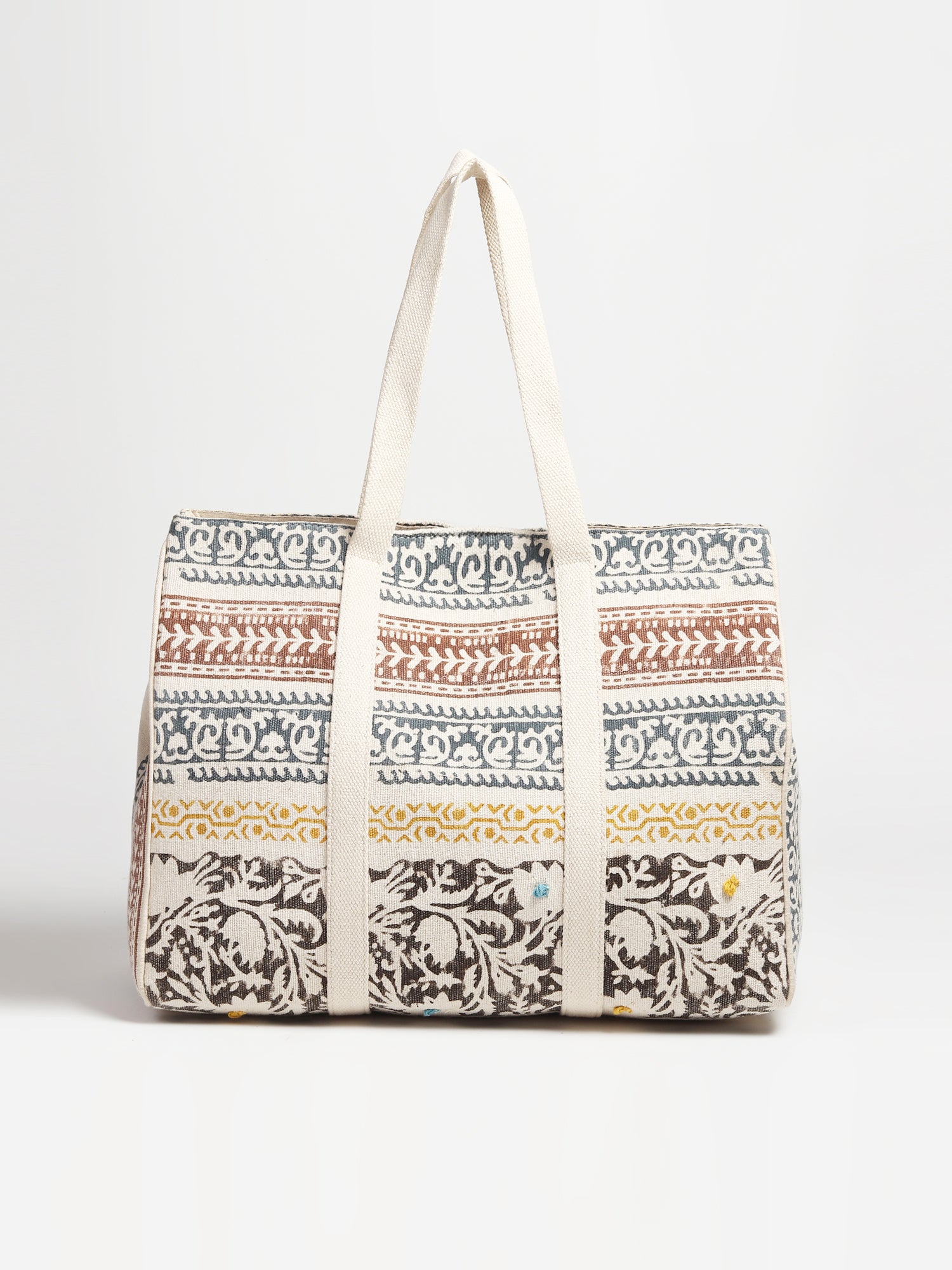 Dikt block-printed cotton tote bag — Art Avenue