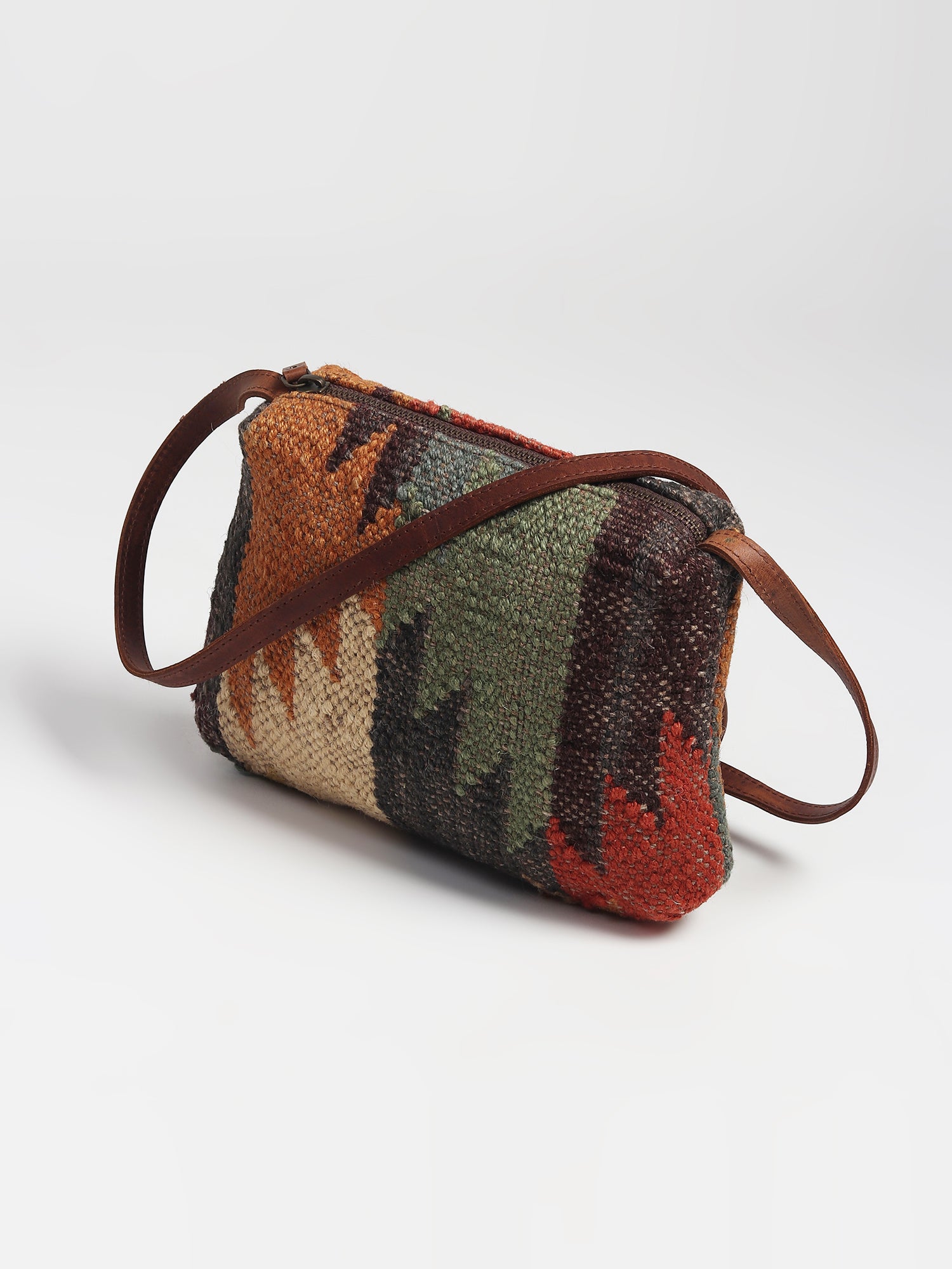 Alpha kilim sling bag lifestyle — Art Avenue