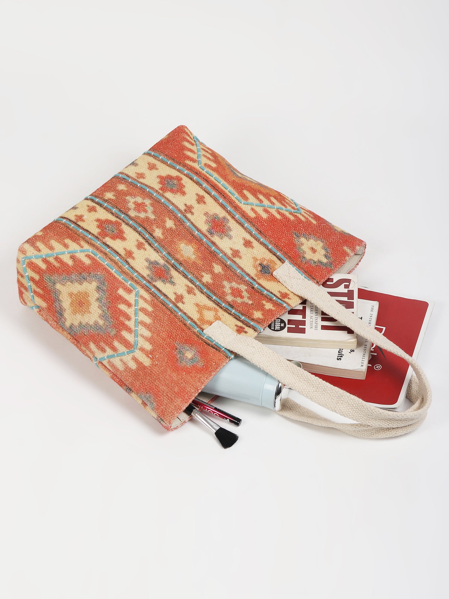 Fargo digital-printed tote bag flat lay — Art Avenue