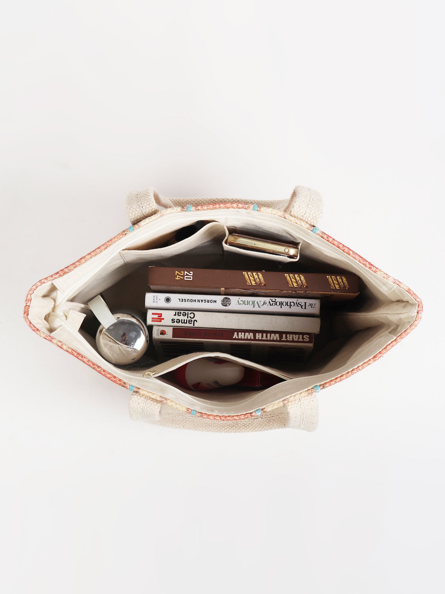 Adria cotton tote bag flat lay — Art Avenue
