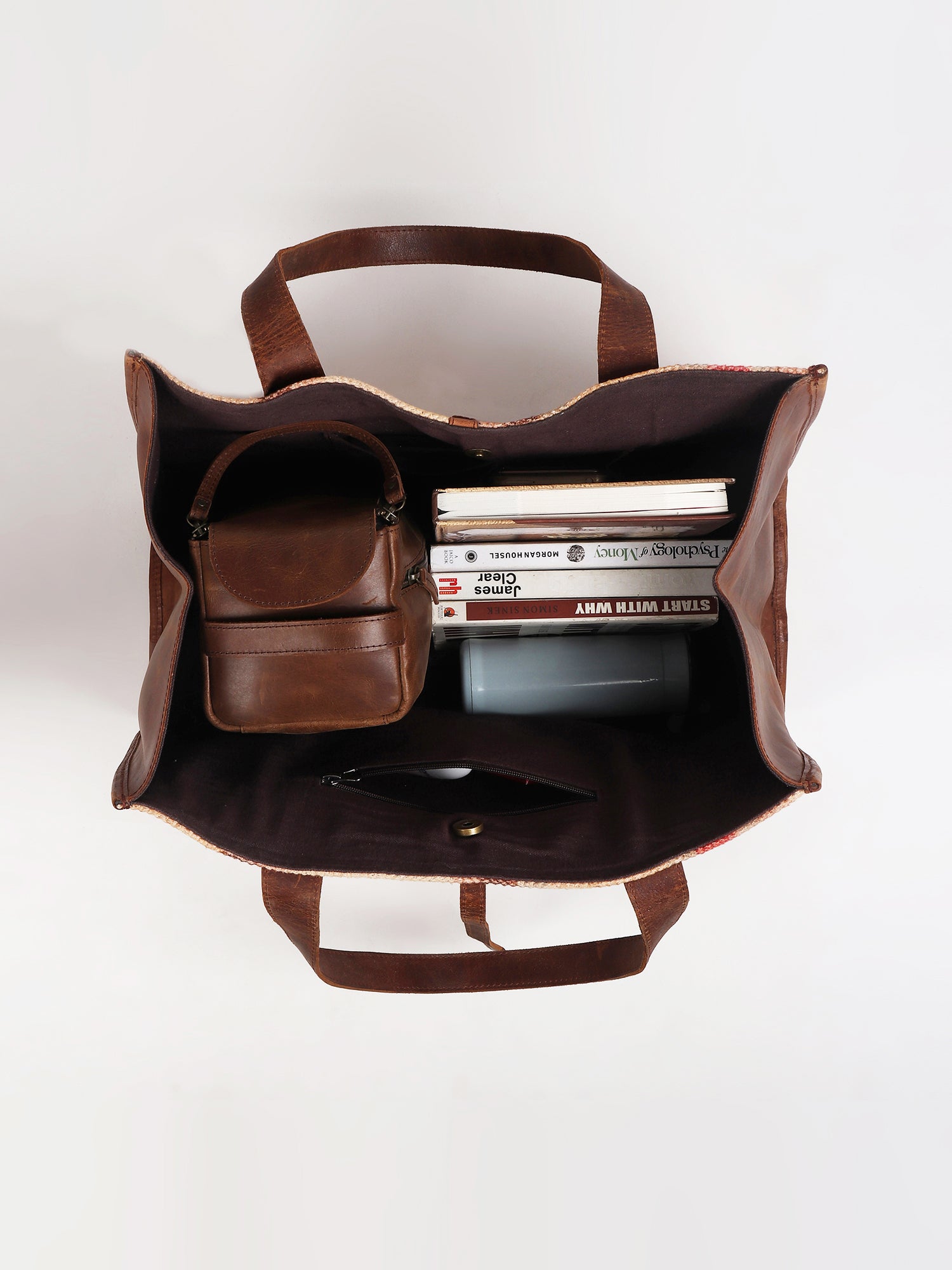 Natalie kilim and leather handbag hardware detail — Art Avenue
