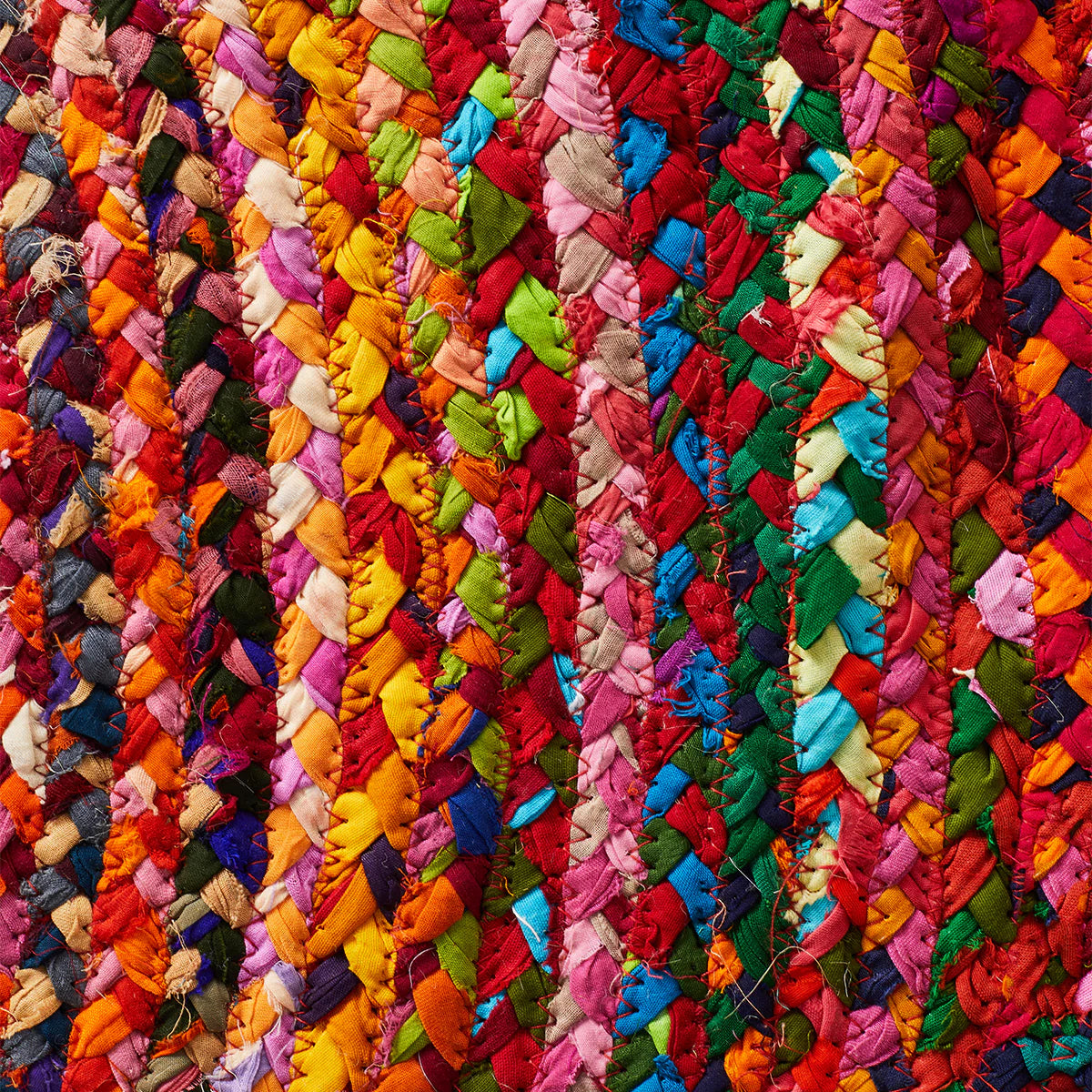Justified Round Braided Recycled Chindi Rug