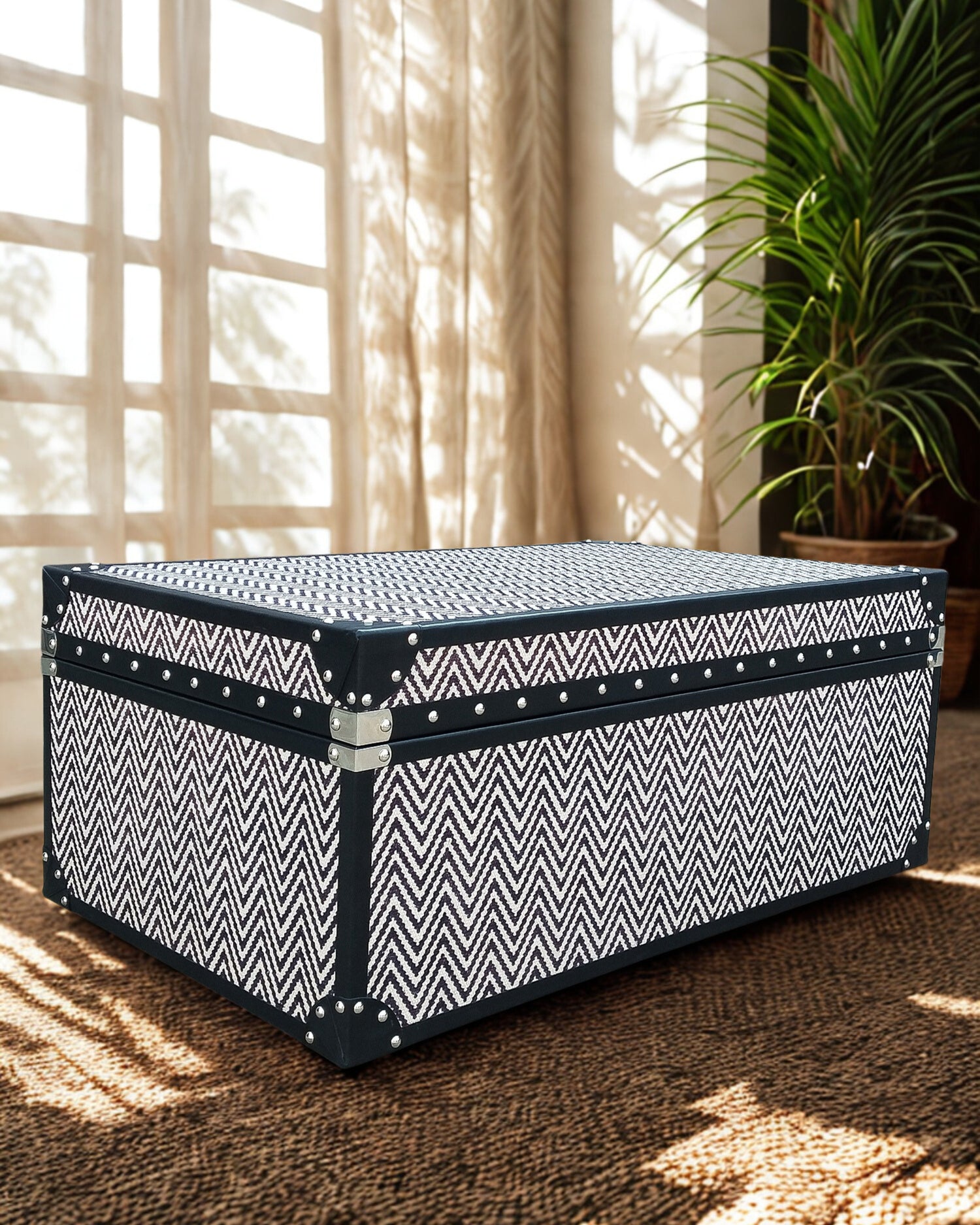 Zigzag kilim storage trunk — Art Avenue