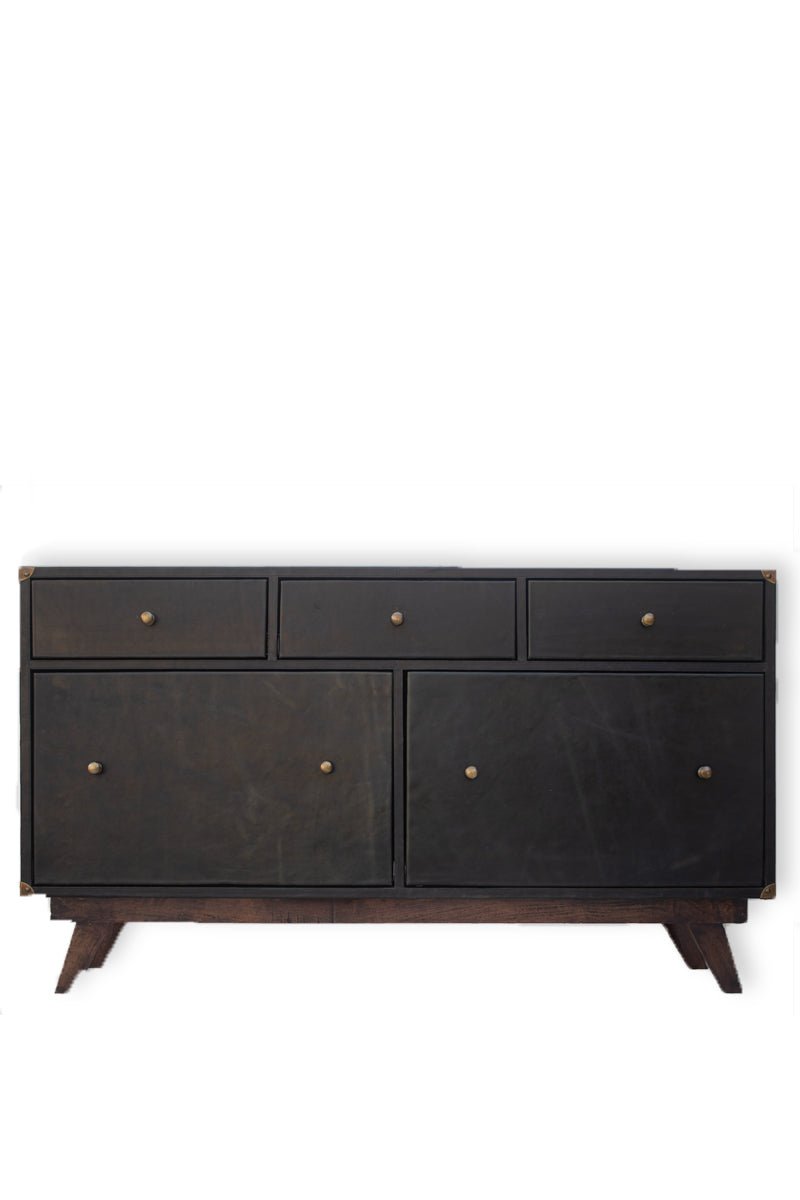 TWINO CHEST OF DRAWERS - KILIM AND LEATHER - ART AVENUE