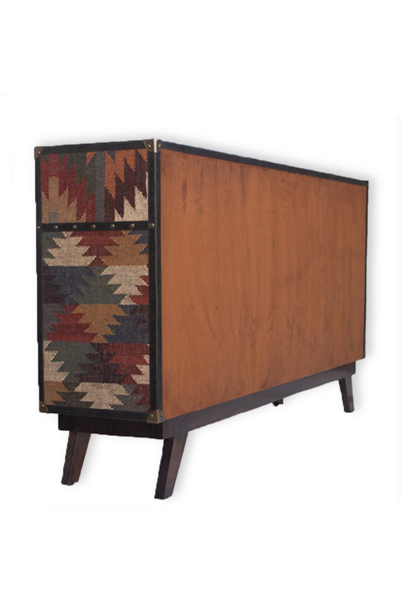 TWINO CHEST OF DRAWERS - KILIM AND LEATHER - ART AVENUE