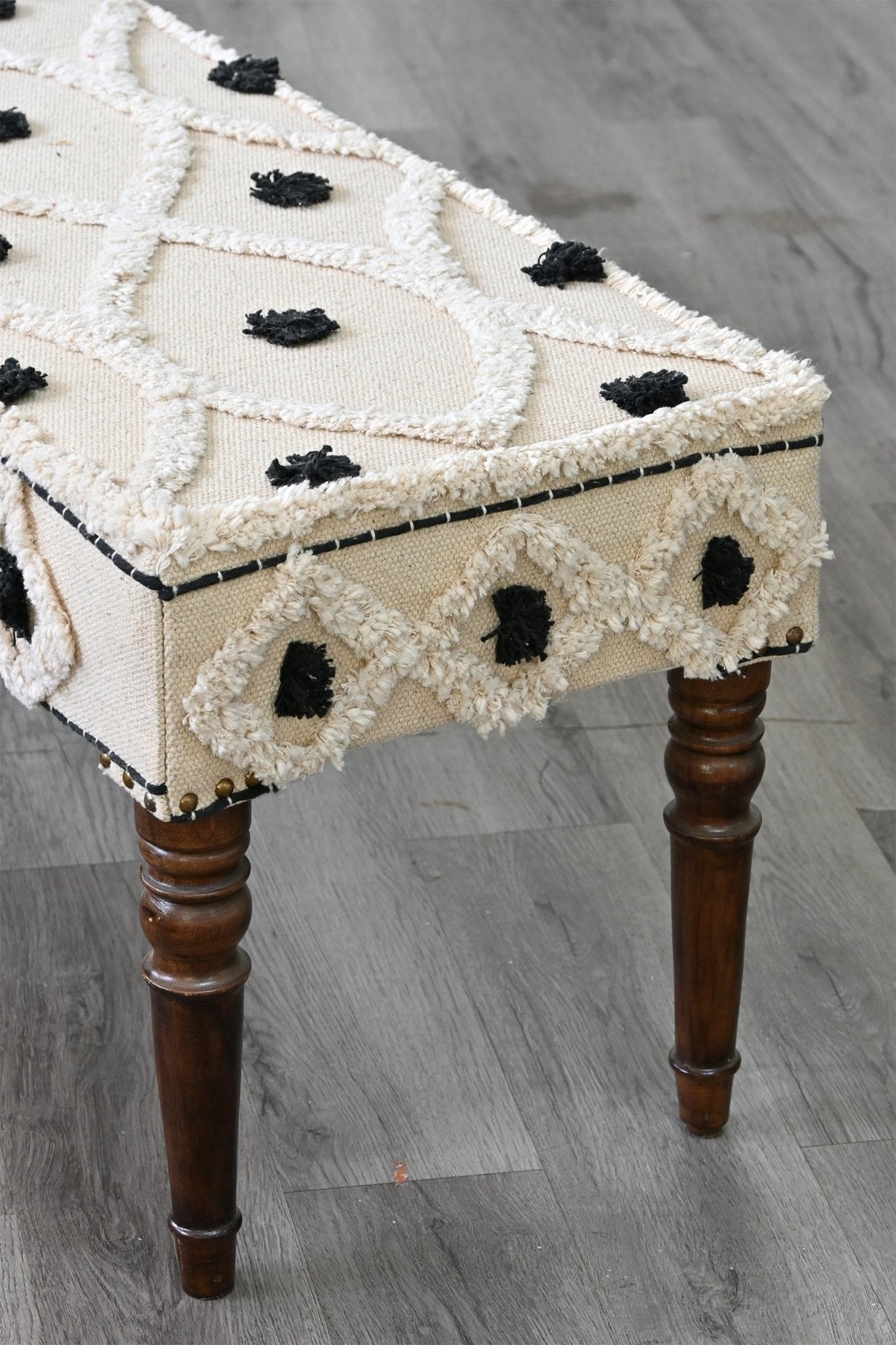 Handcrafted bench — seating detail — Art Avenue