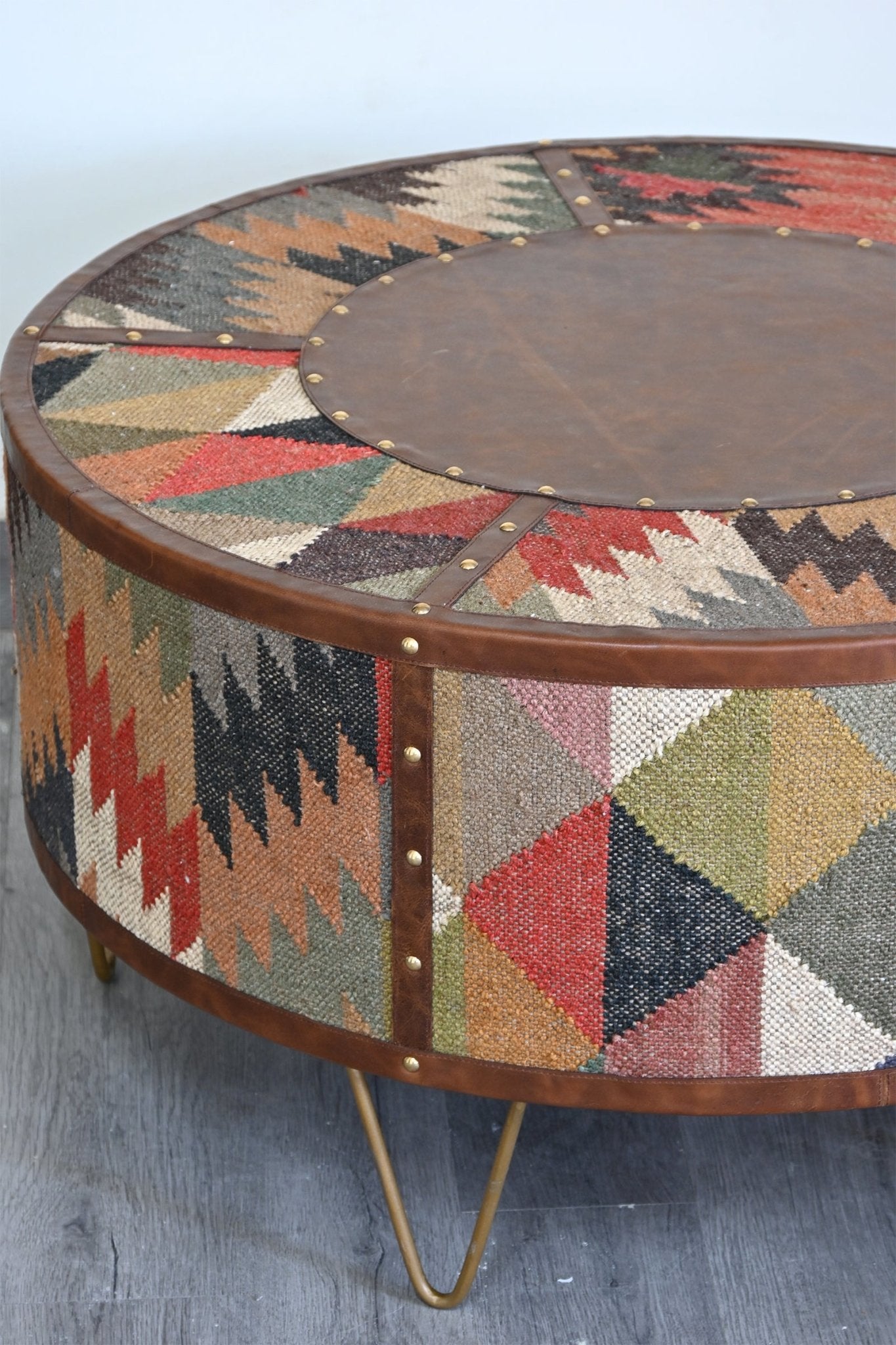 Goround kilim leather coffee table legs — Art Avenue