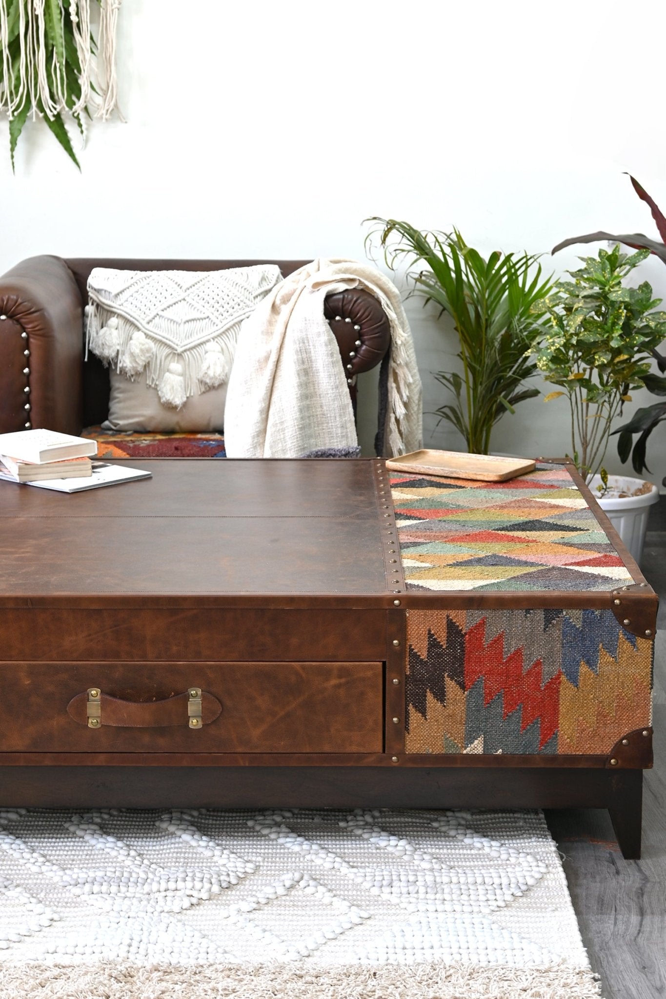 Chandigarh handcrafted kilim coffee table — Art Avenue