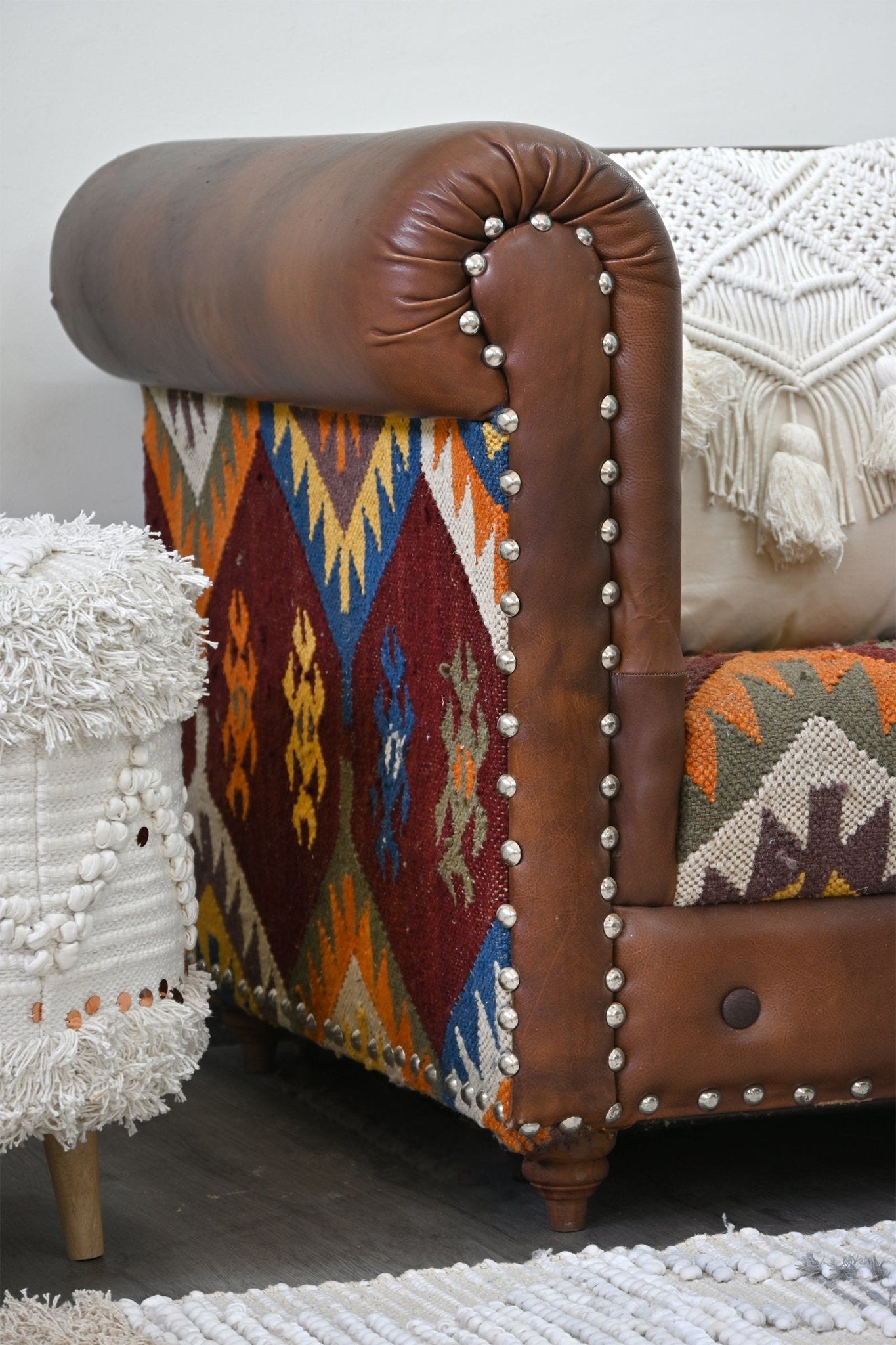 Calix block-printed armchair — front view — Art Avenue