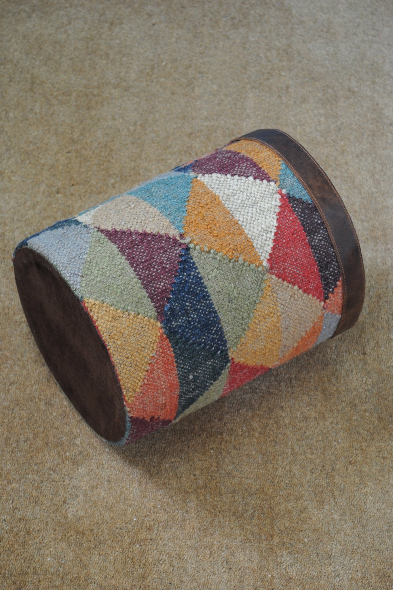 DAREN - KILIM & LEATHER BIN - ART AVENUE