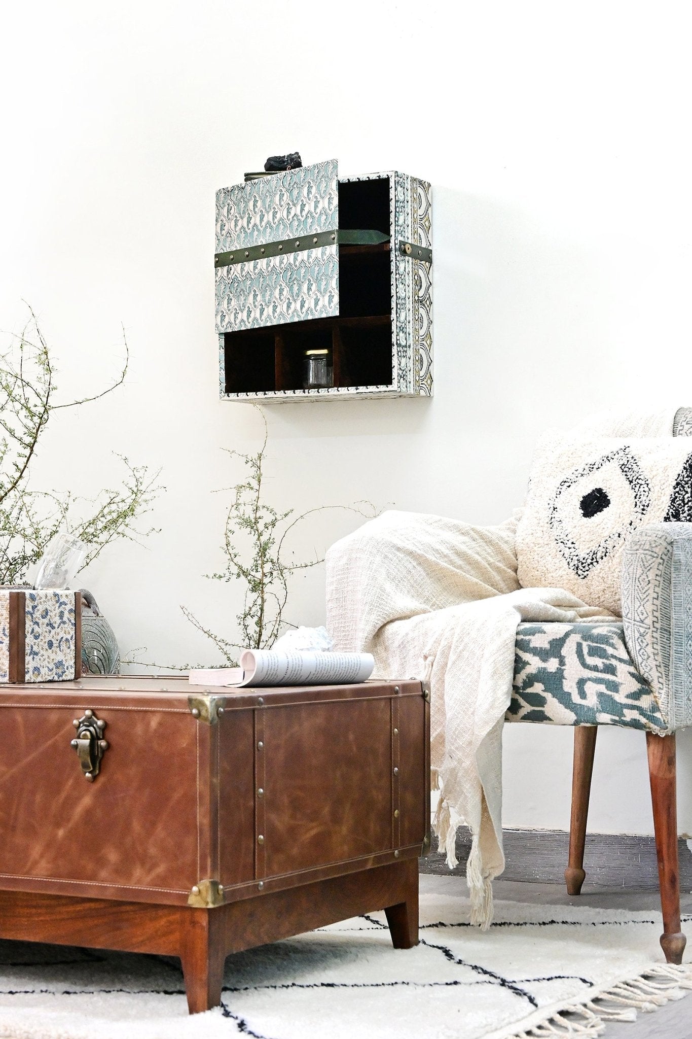 AQUA - COTTON PRINTED WALL CABINET - ART AVENUE