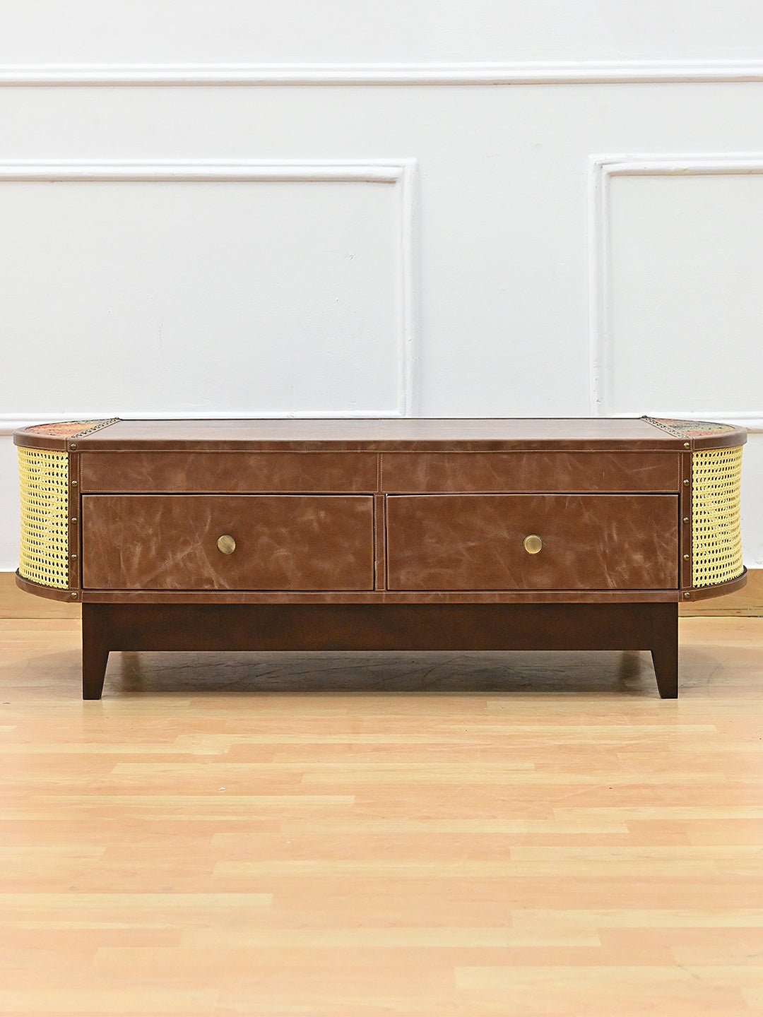 Rustic kilim coffee table — storage compartment — Art Avenue