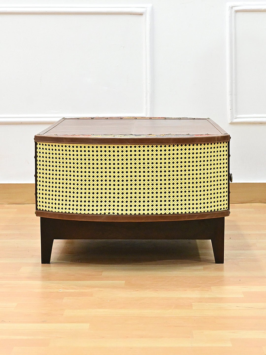 Kilim coffee table — top surface detail — Art Avenue