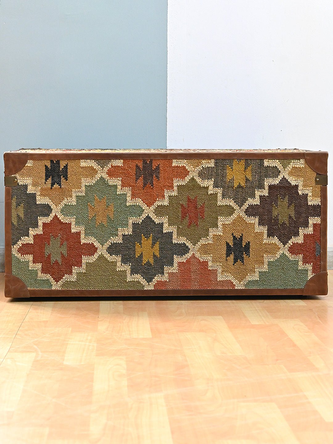 ELITE KILIM TRUNK/TABLE WITH LEATHER - ART AVENUE