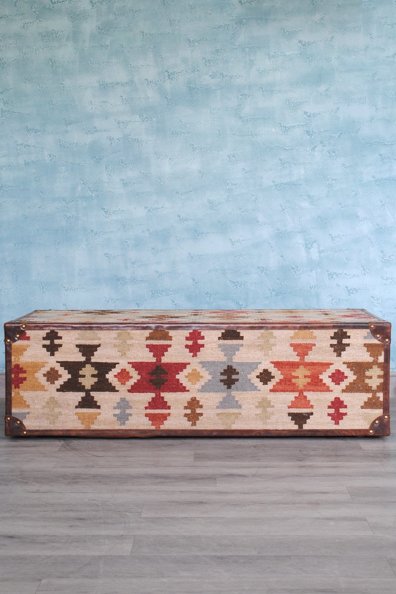 Sunshine leather coffee table — top view — Art Avenue