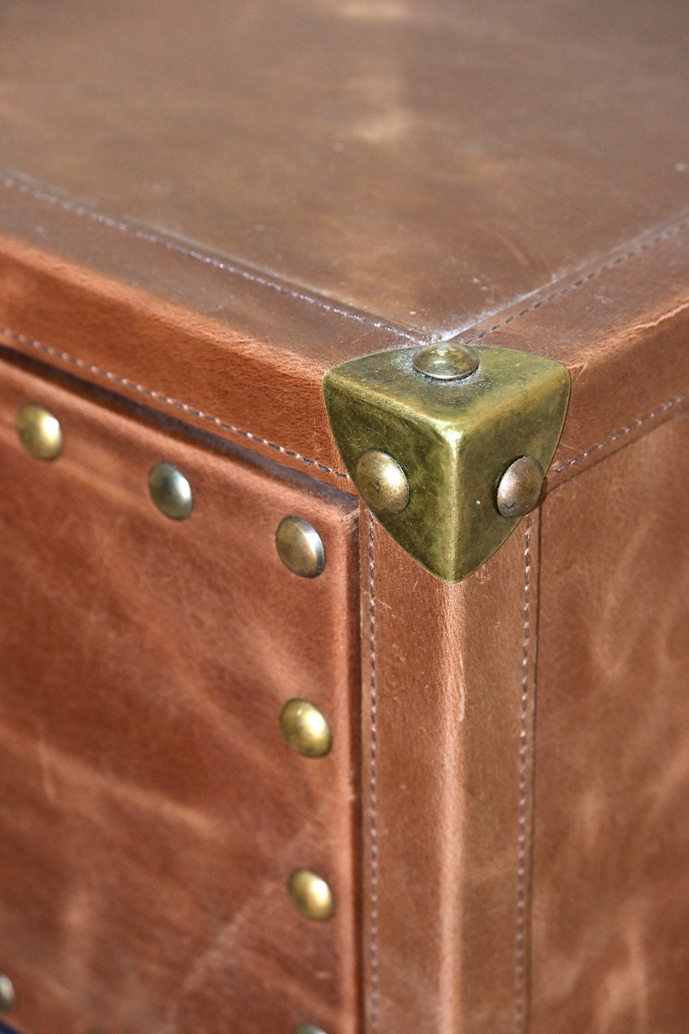 BIRMINGHAM - TWO DRAWER LEATHER SIDE TABLE - ART AVENUE
