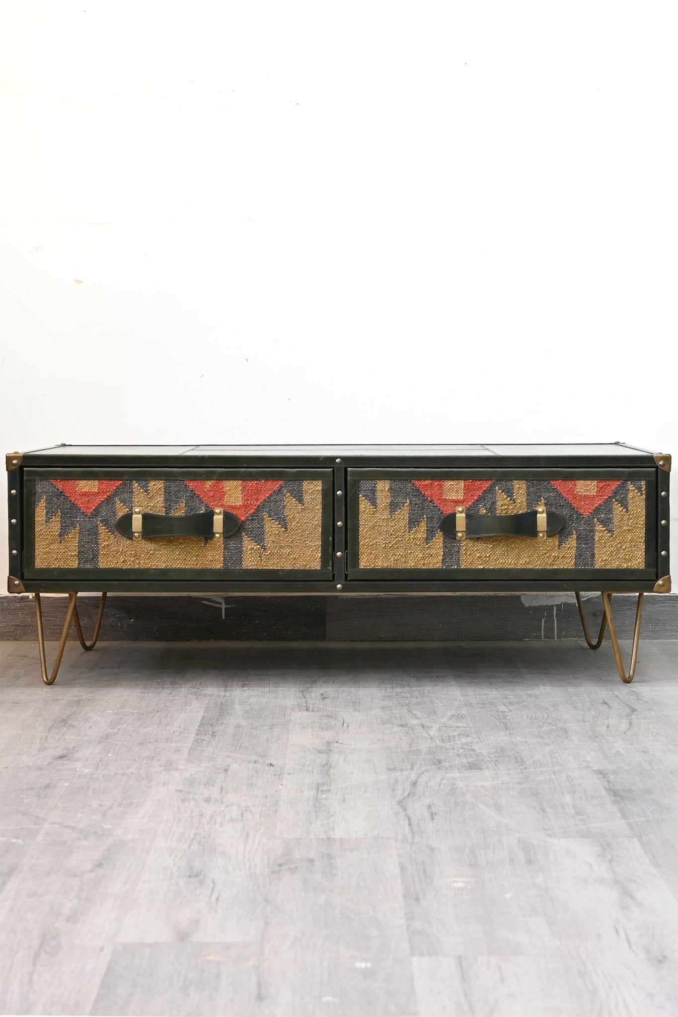 Side view of kilim coffee table — Art Avenue