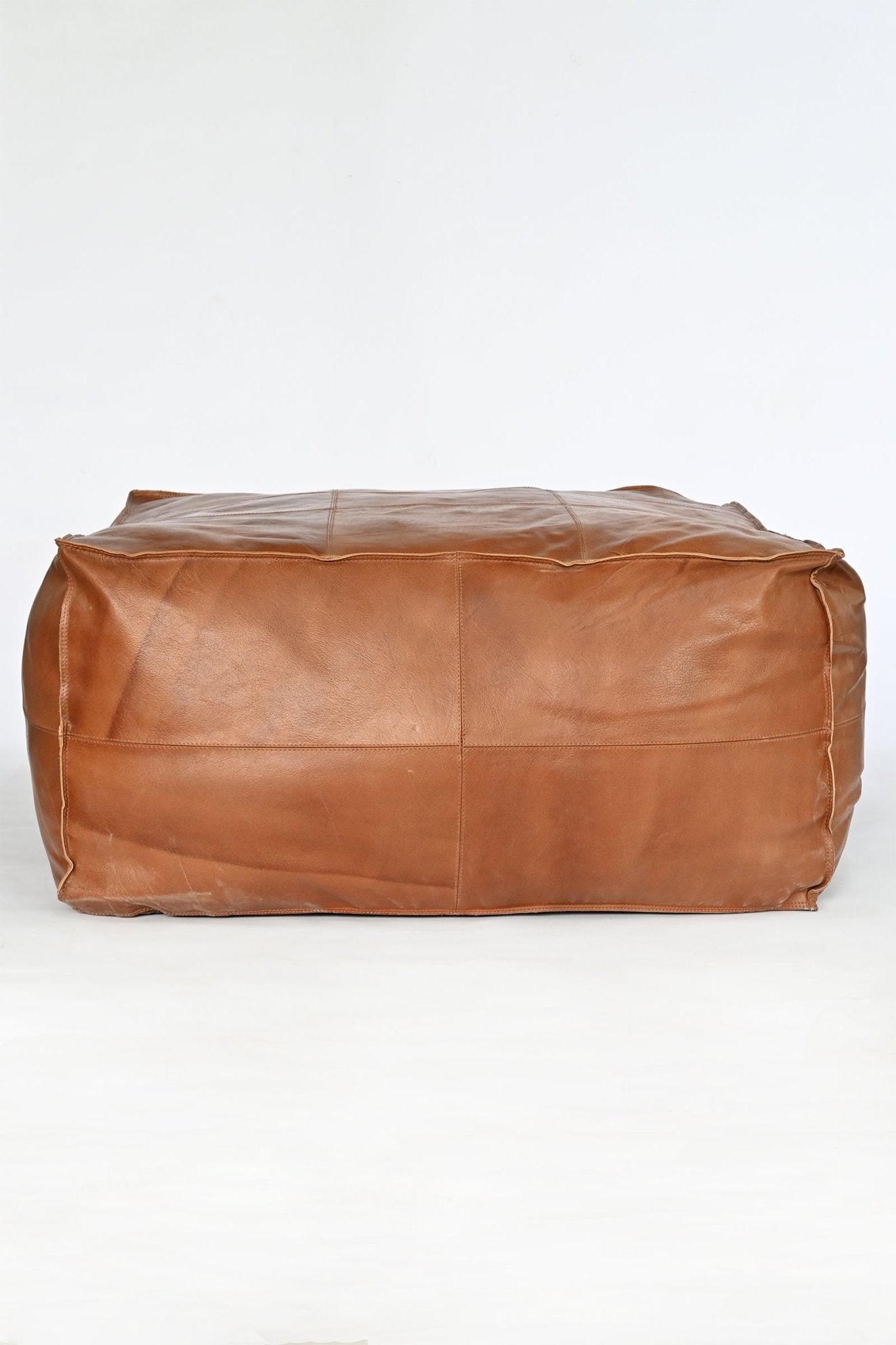 Harper handcrafted leather cube pouf — Art Avenue